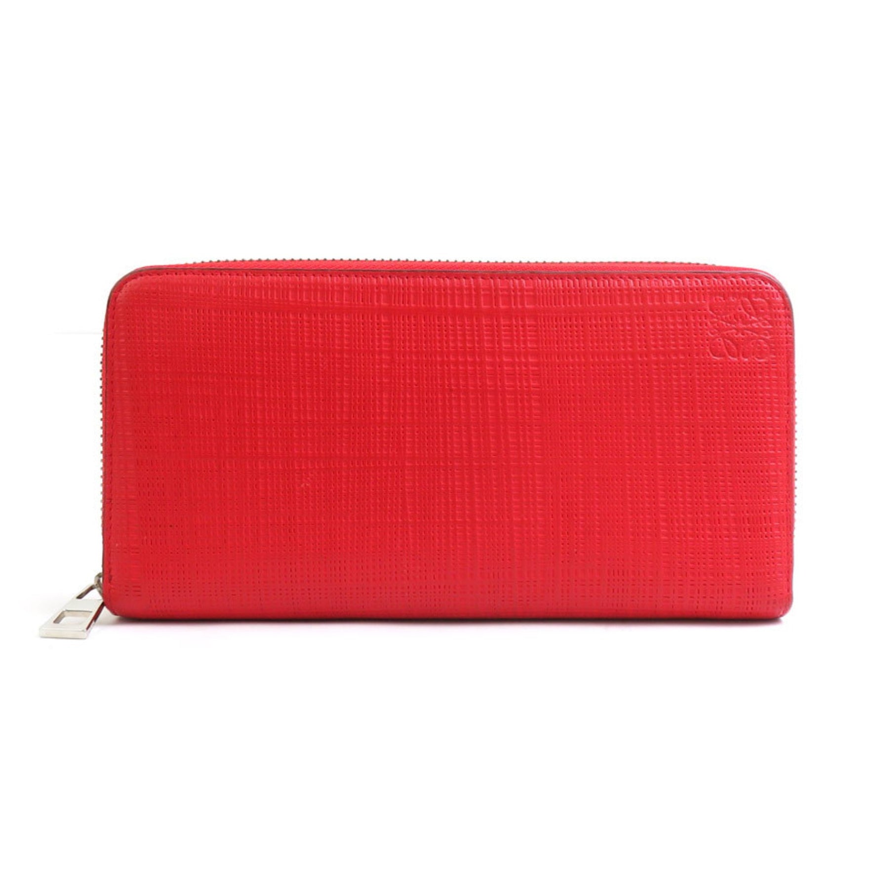 LOEWE Round Long Wallet Leather Red