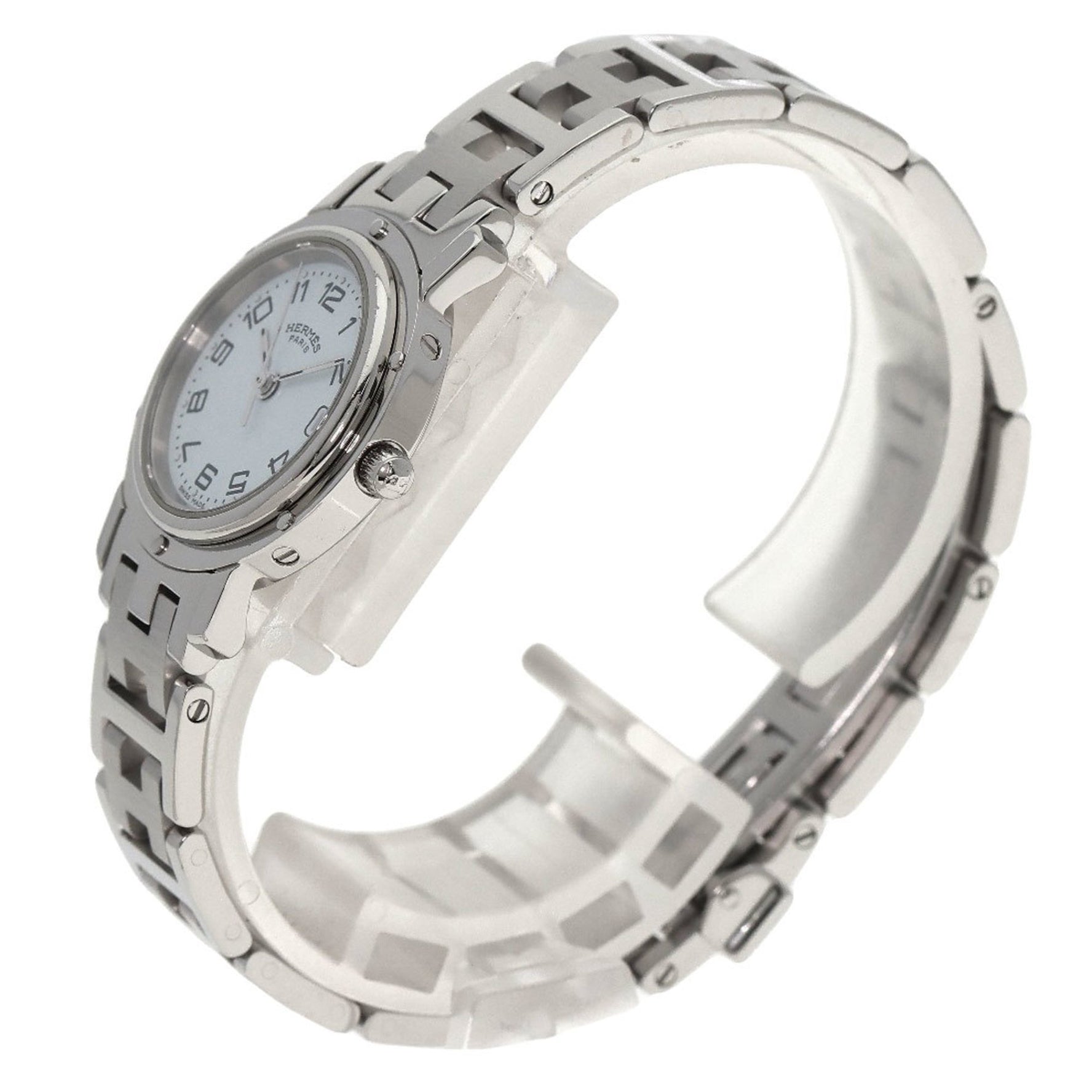 Hermes Clipper Watch Stainless Steel SS Ladies