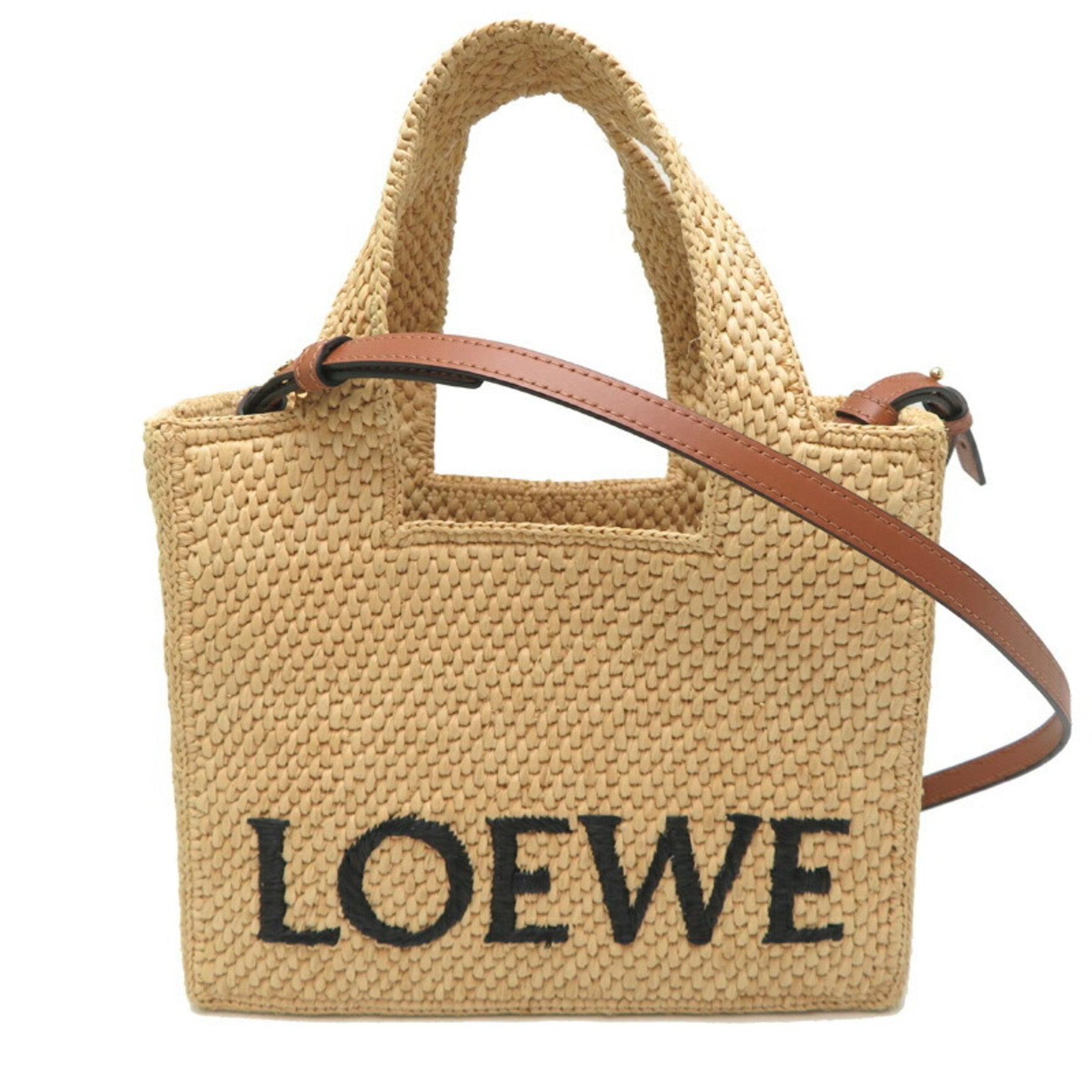 Loewe Font Tote Small Bag Raffia Natural (Beige)