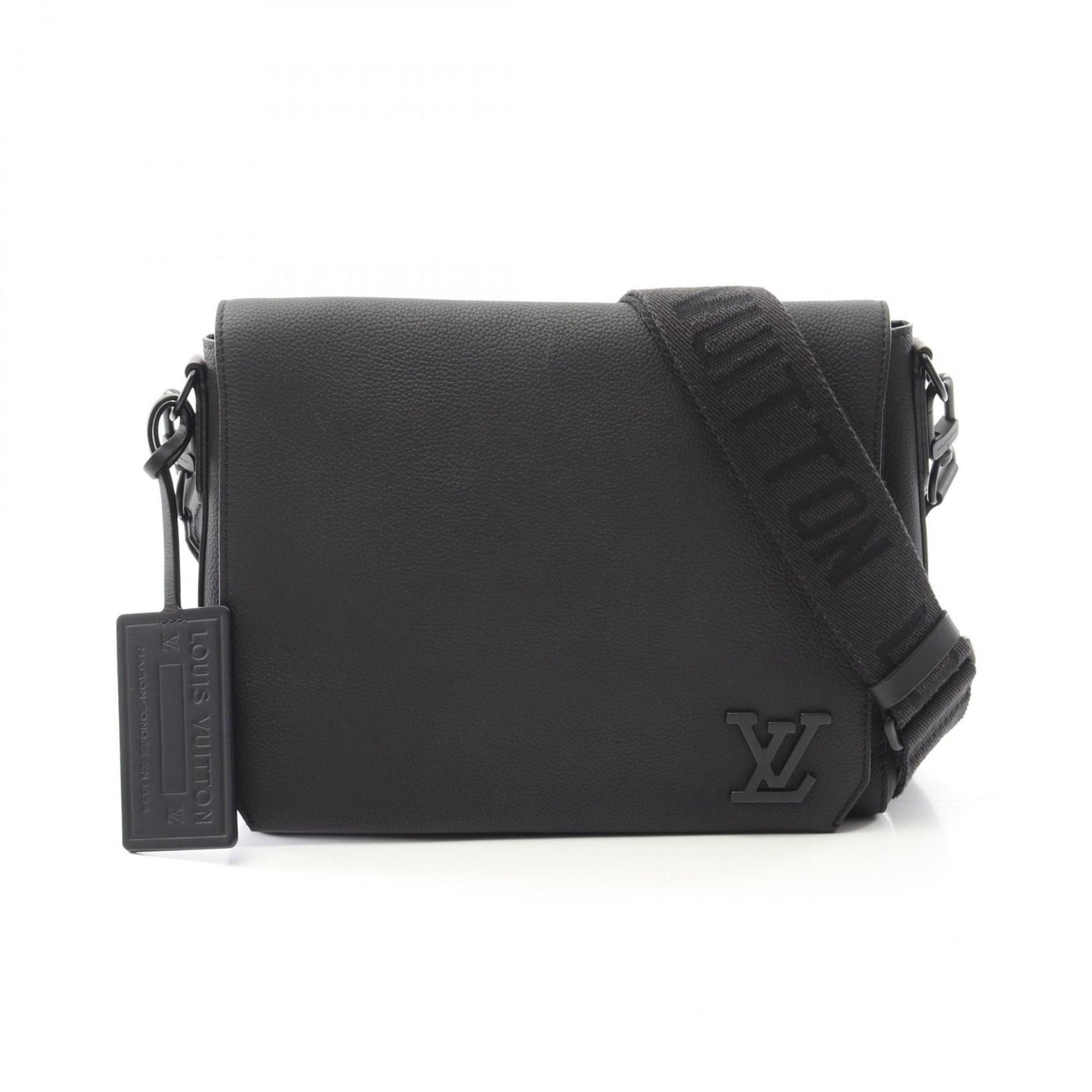 Louis Vuitton Take Off Messenger Shoulder Bag, Leather, Black