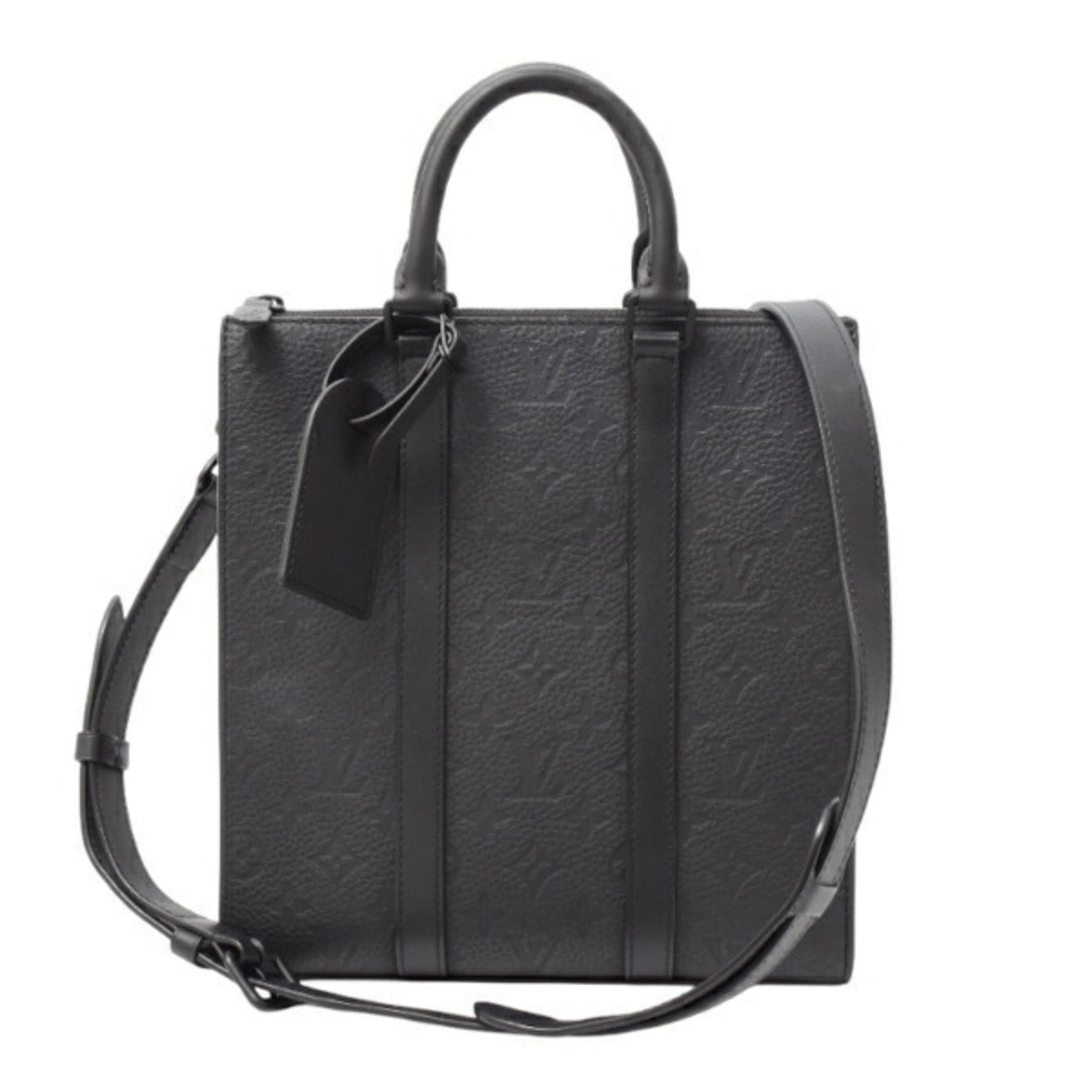 Louis Vuitton Sac Plat Cross Tote Bag in Monogram Taurillon Leather, Black