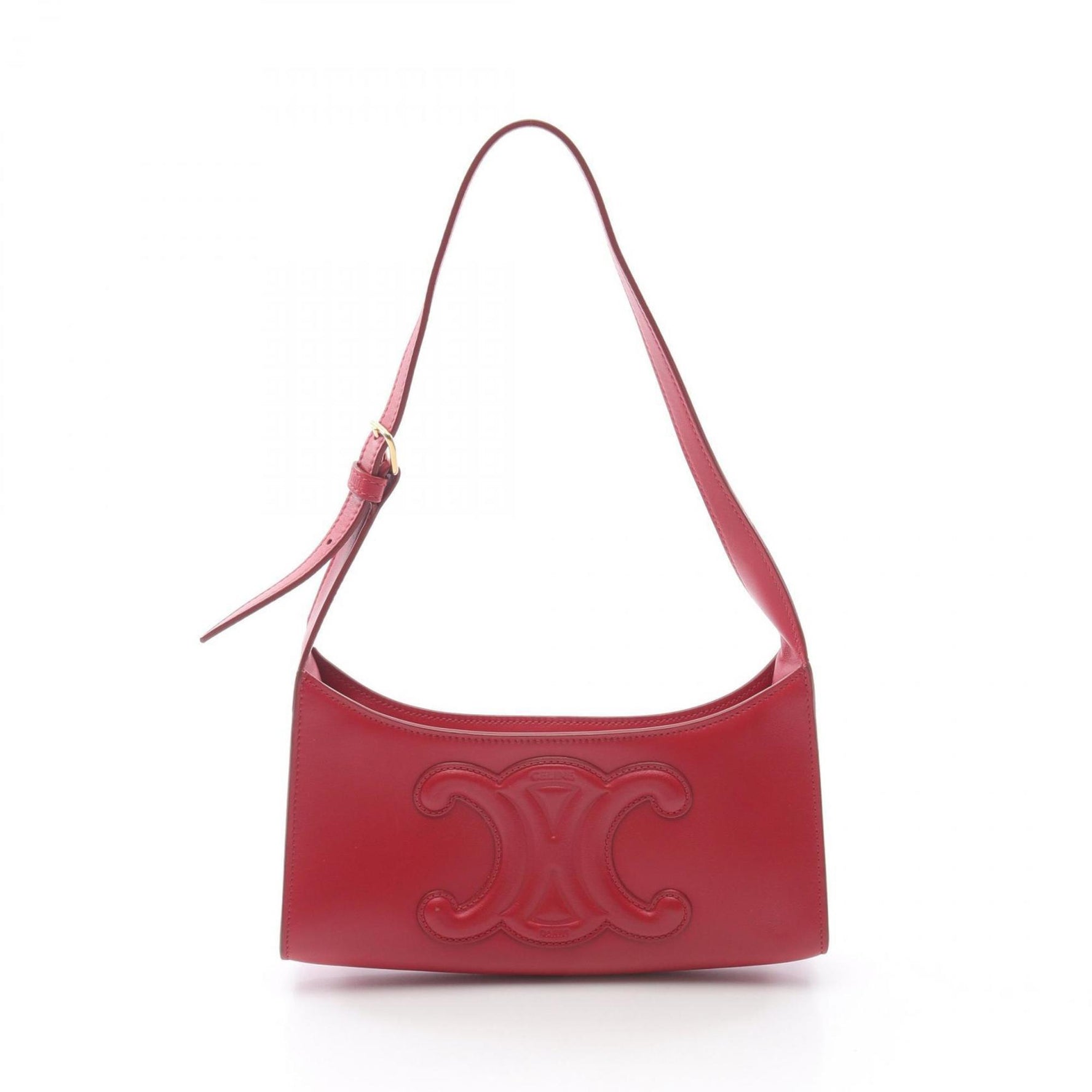 Celine Cuir Triomphe Shoulder Bag, Leather, Red