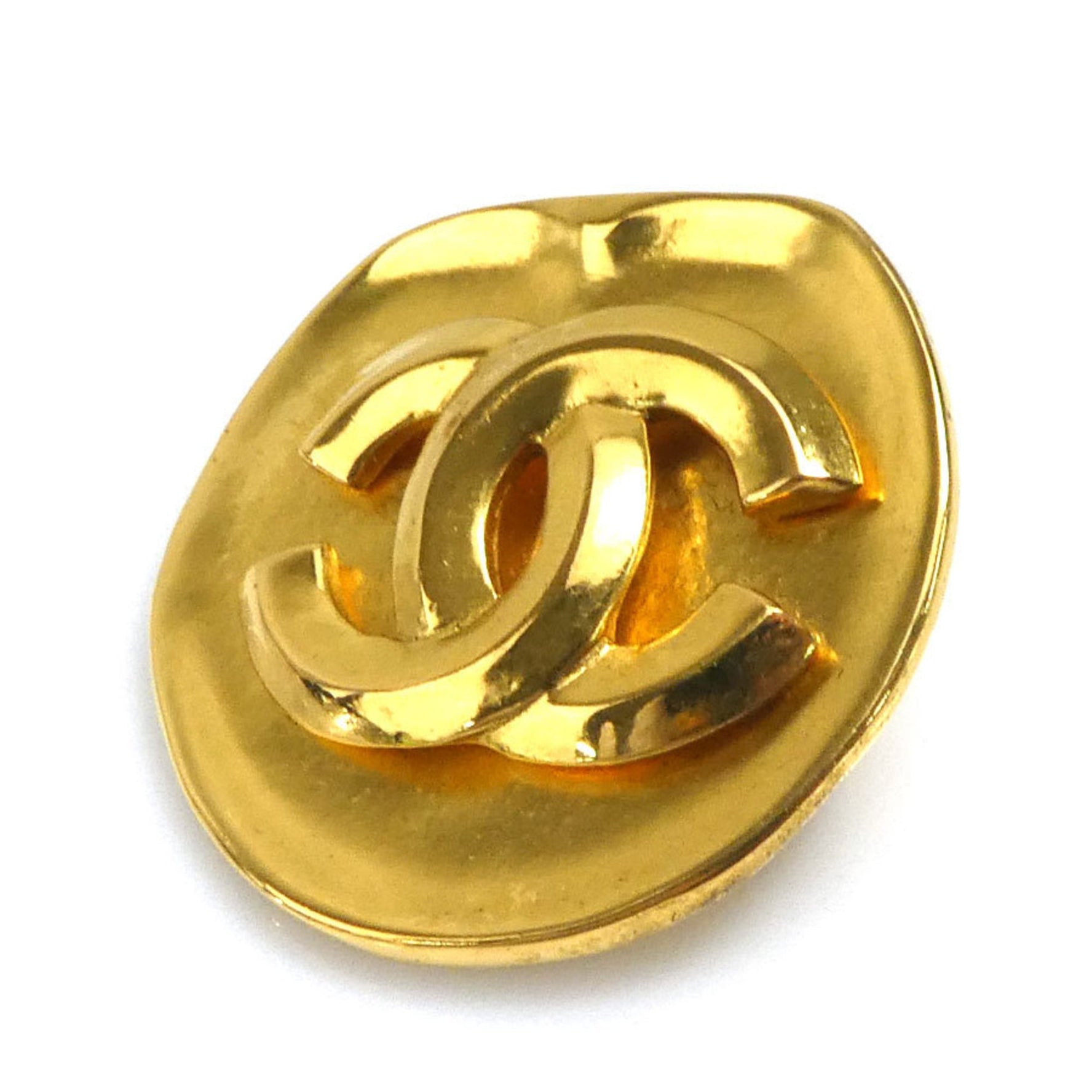 CHANEL Brooch Coco Mark Metal Gold Women's