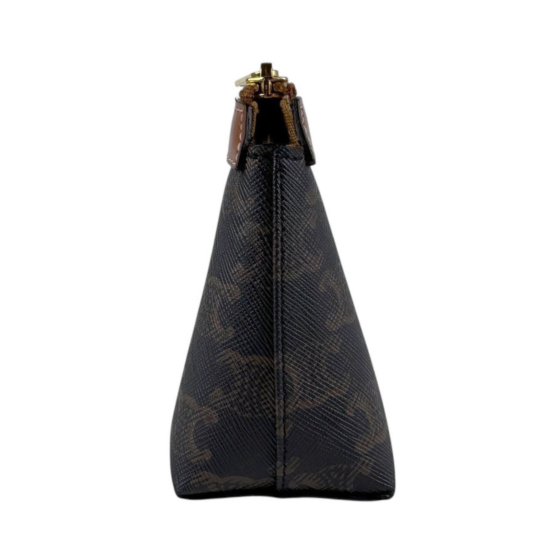 CELINE Pouch Bag Coated Canvas Leather
