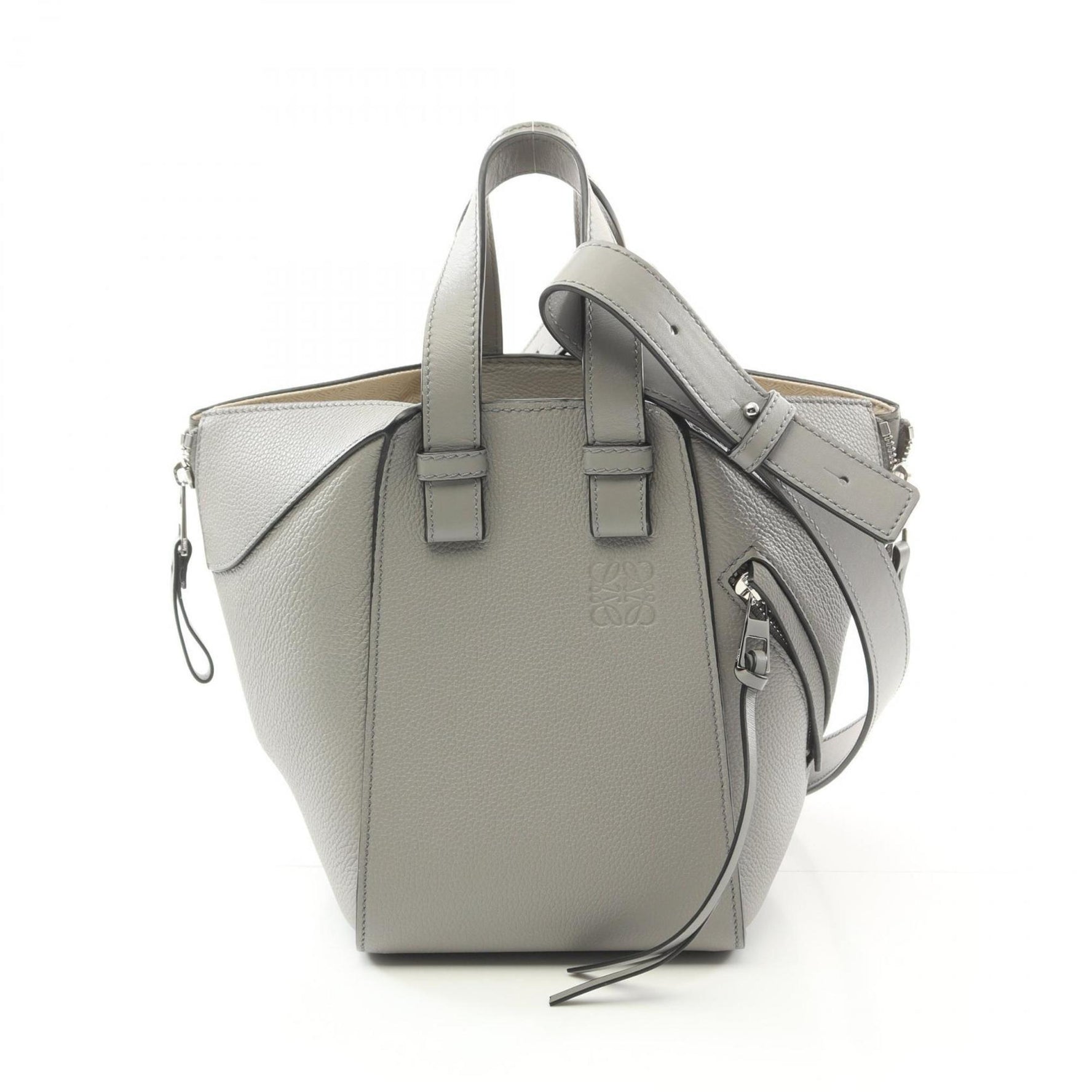 LOEWE Hammock Bag Compact Handbag Leather Grey