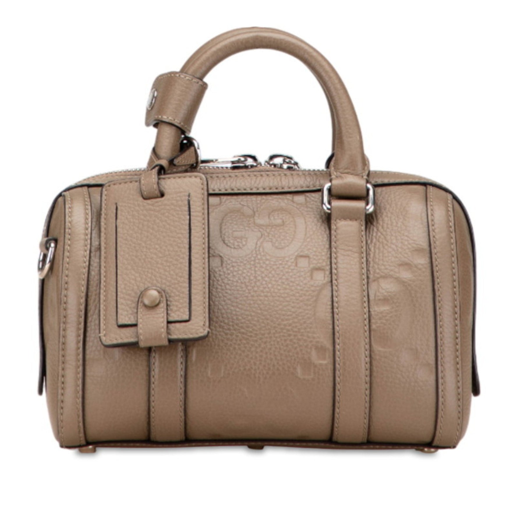 Gucci Jumbo GG Mini Duffle Handbag/Shoulder Bag Greige Leather