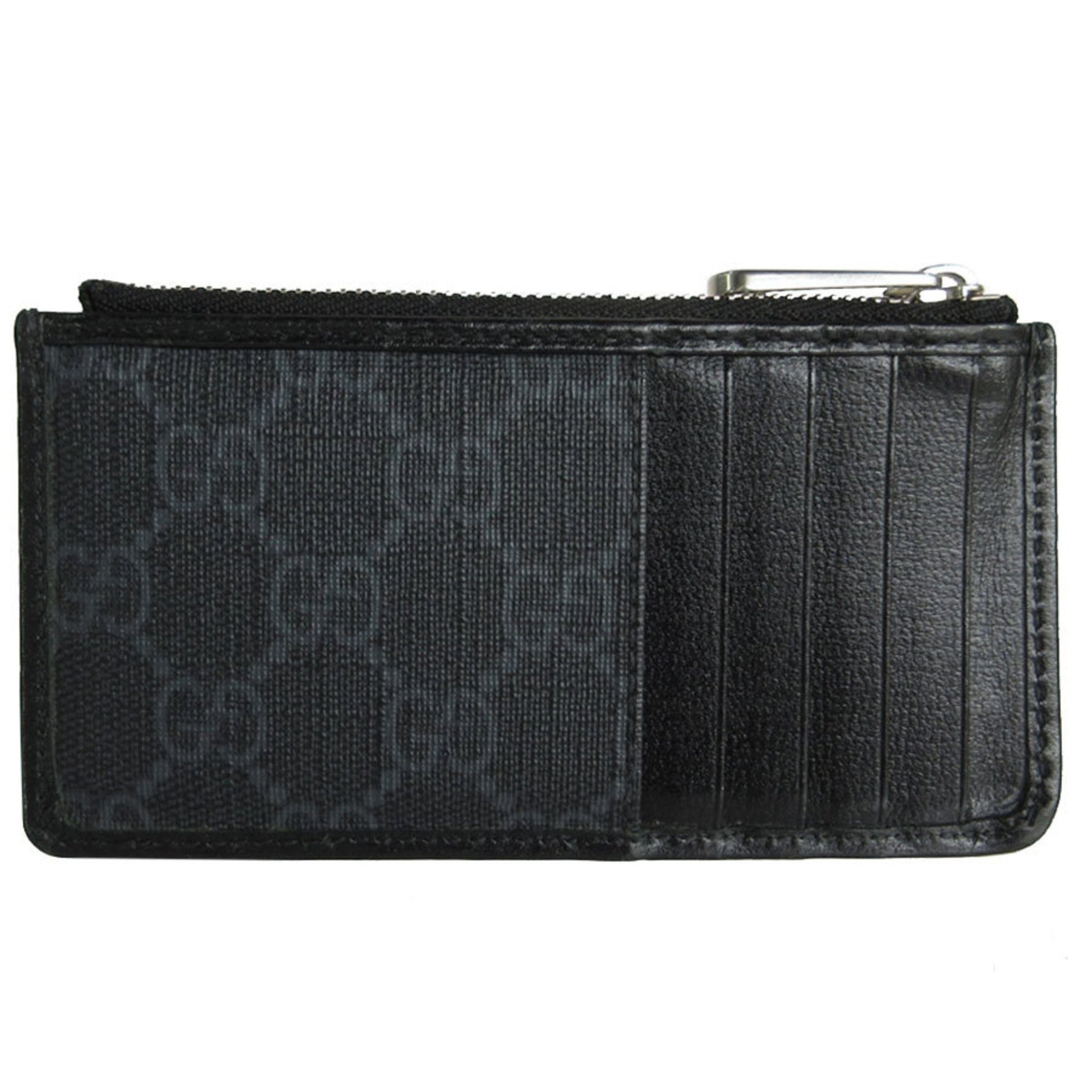 GUCCI Wallet/Coin Case/Business Card Holder/Card Case GG Supreme Leather Dark Gray Black Silver