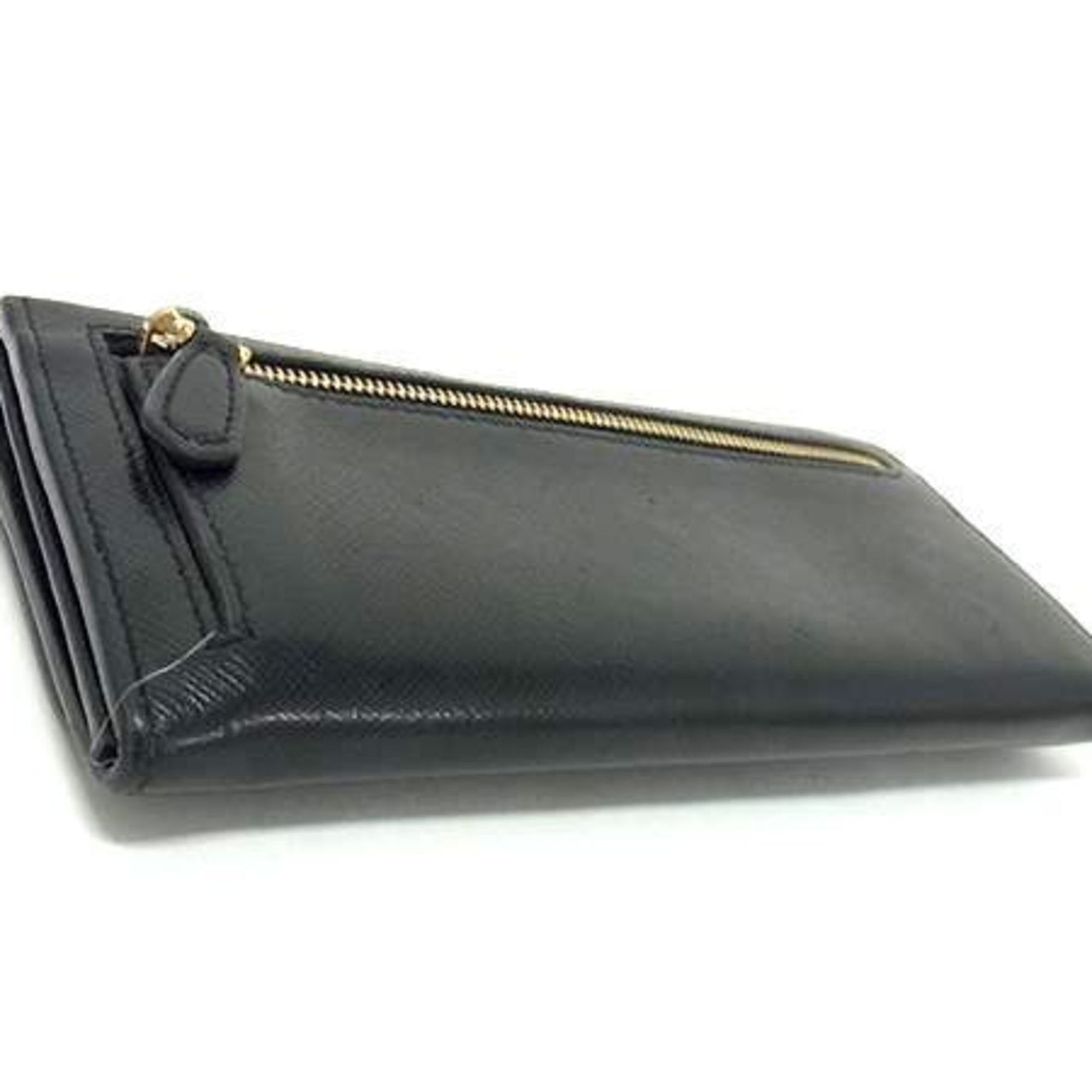PRADA SAFFIANO METAL ORO Leather Long Wallet