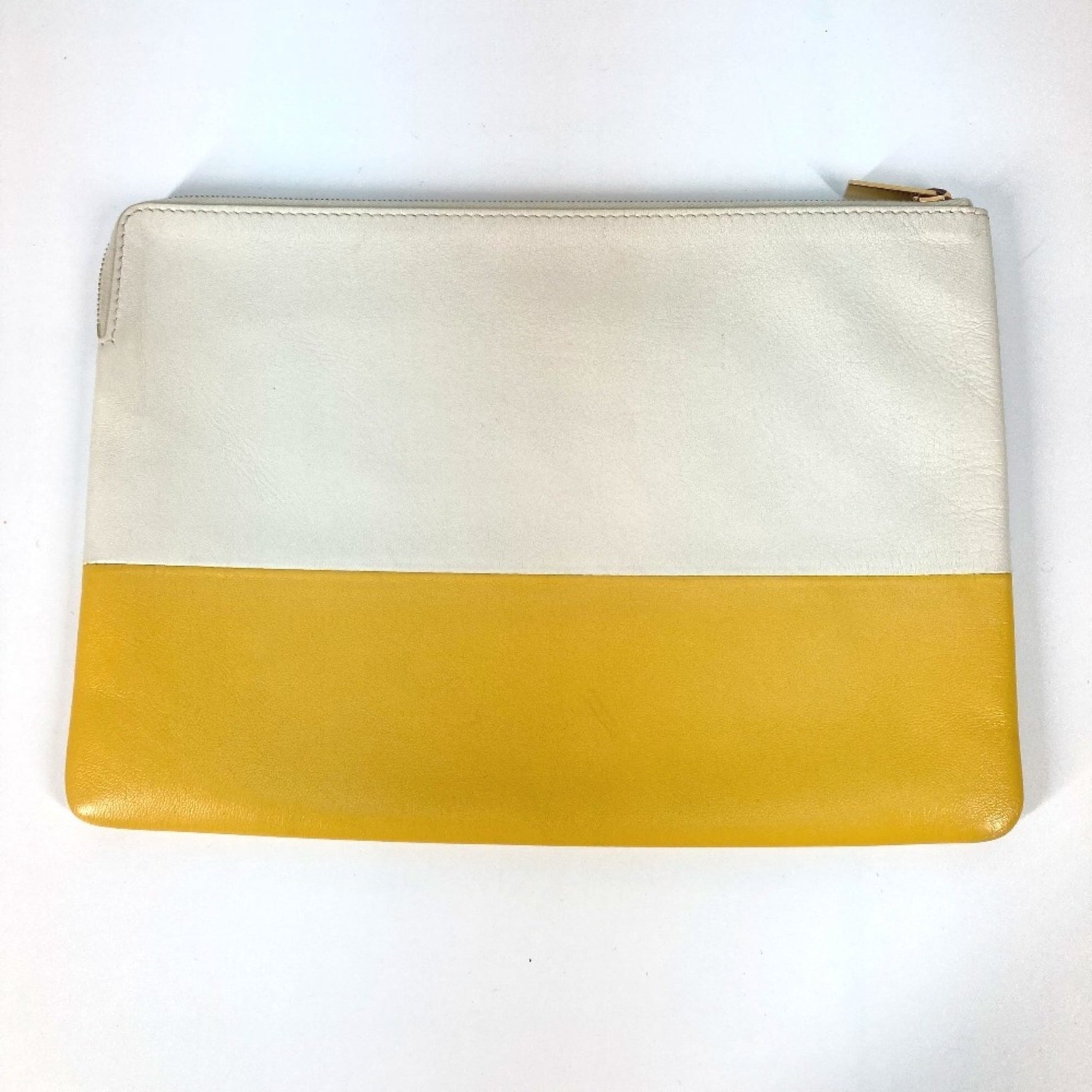CELINE Bicolor Pouch Clutch bag x yellow