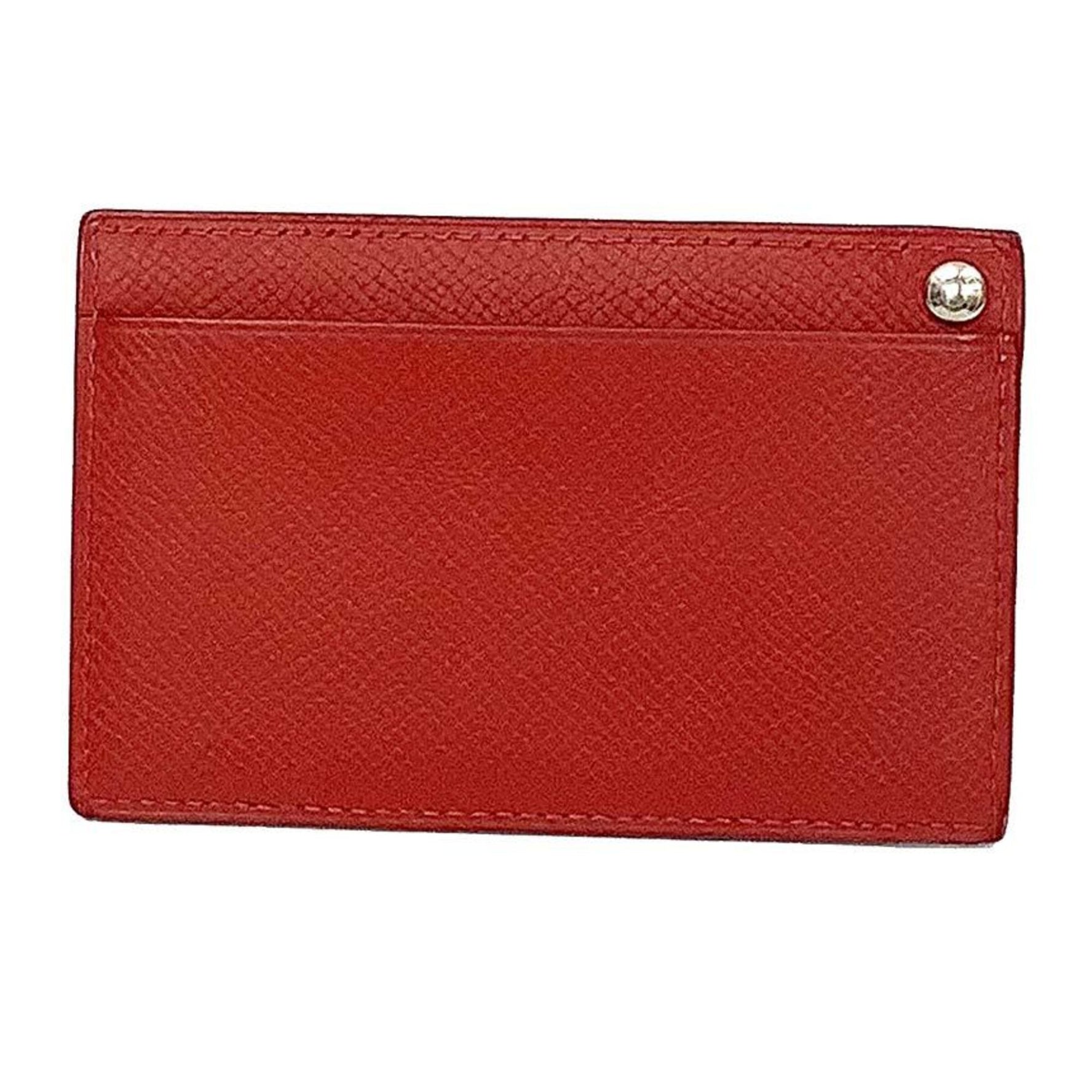 Hermes Business Card Holder Case Choo Red □ J Stamp