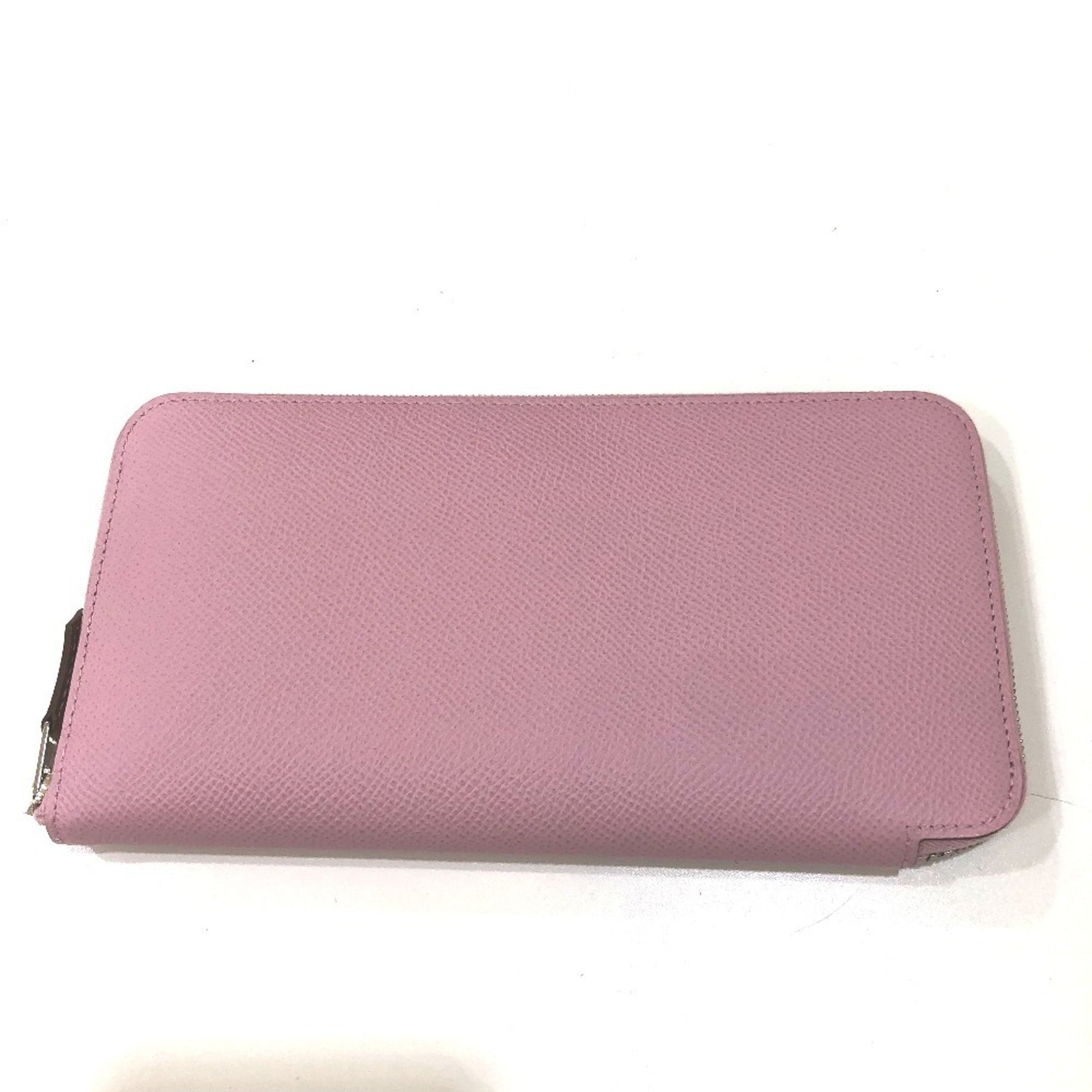 HERMES Azap Long Silk-in All-Over Print Wallet with Zip-Around Design, Epsom Leather, Mauve Sylvestre
