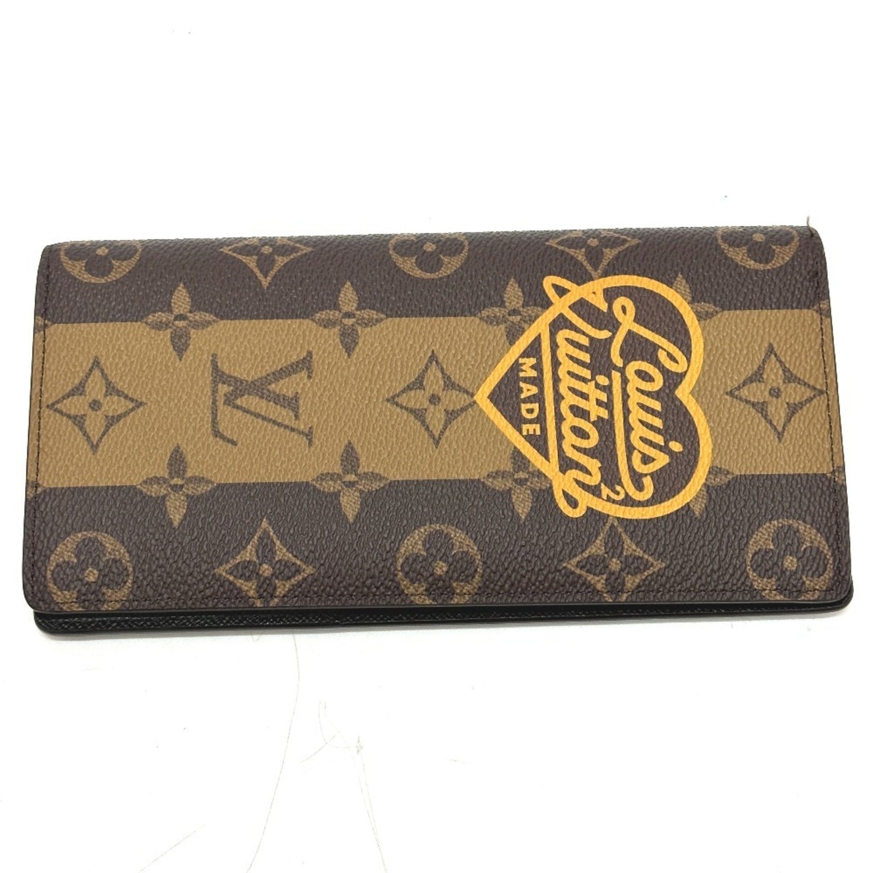 Louis Vuitton Monogram NIGO Collaboration Portefeuille Brazza Long Wallet Bi-fold Canvas Men's Brown