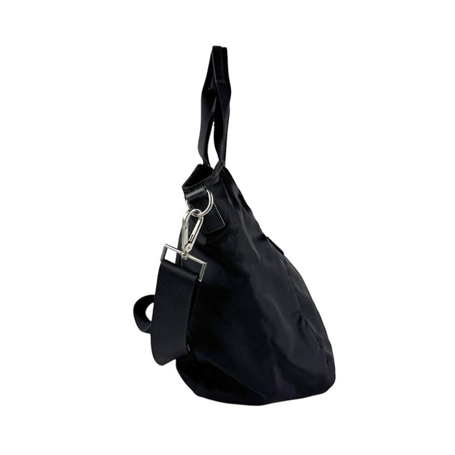 Prada PRADA handbag shoulder bag nylon black silver men's women's z6387