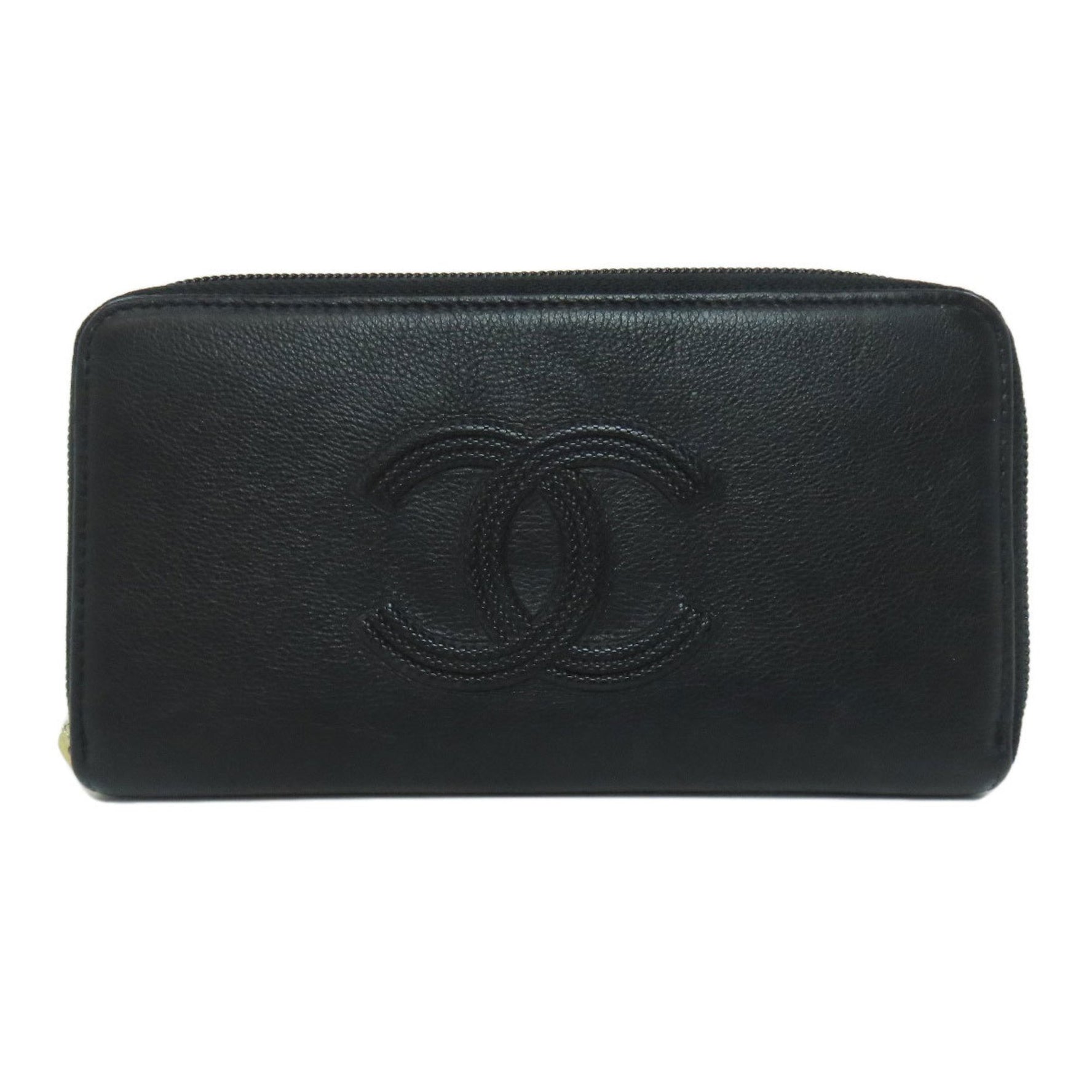 CHANEL Round Coco Mark Long Wallet Calfskin