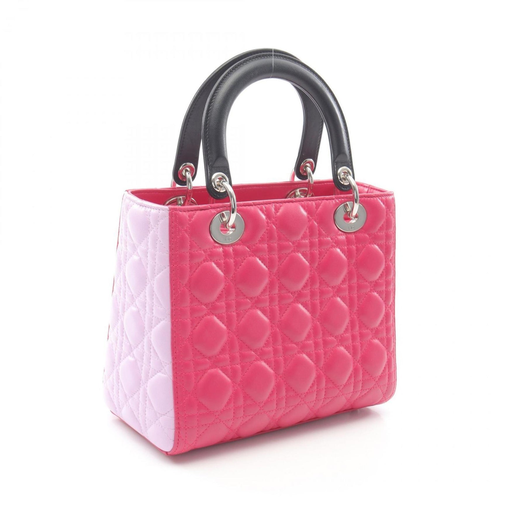Christian Dior Dior Lady handbag, leather, pink and black