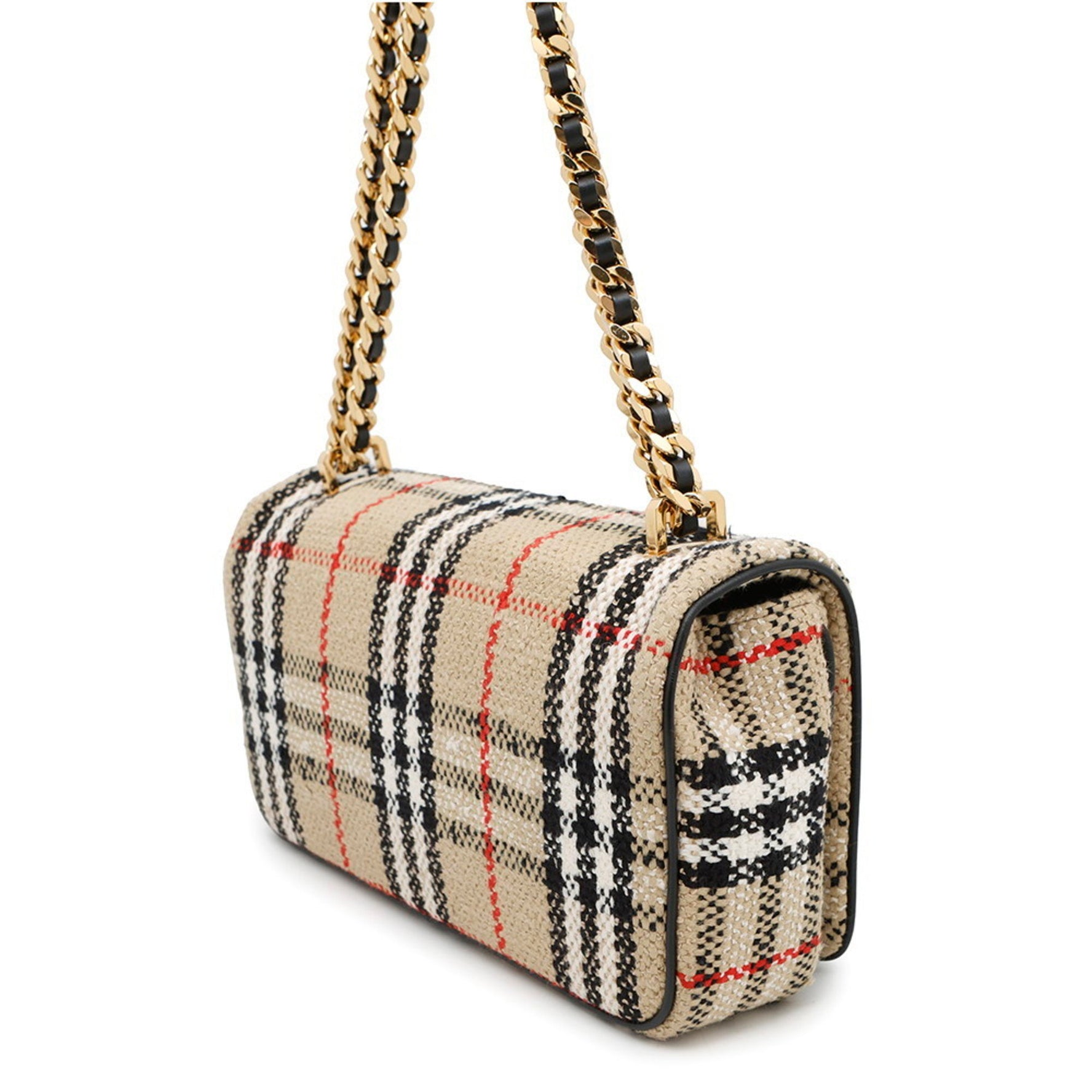Burberry Chain Shoulder Bag Check Small Lola Canvas