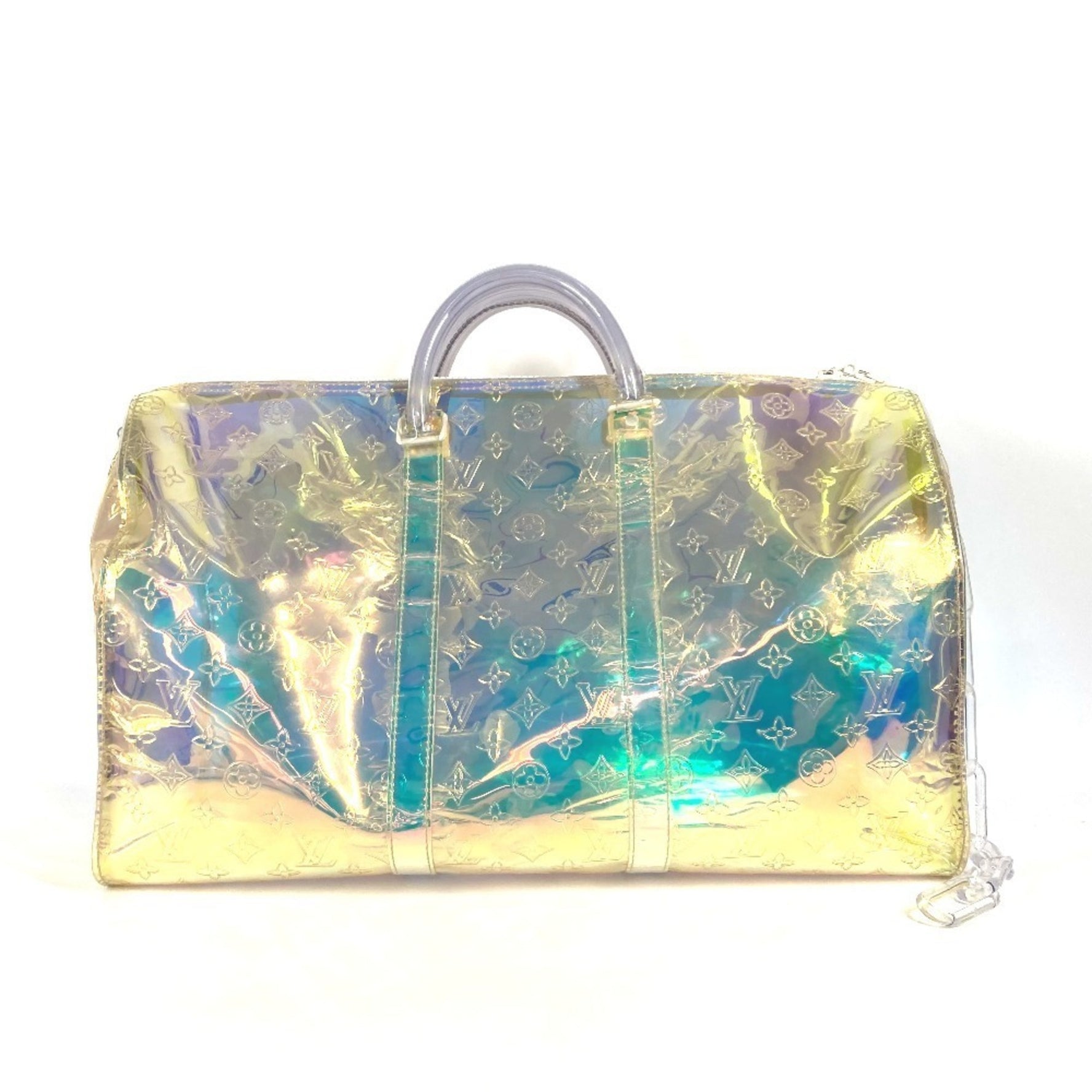 Louis Vuitton Monogram Prism Keepall Bandouliere 50 Bag Travel Shoulder Boston Men Women Aurora