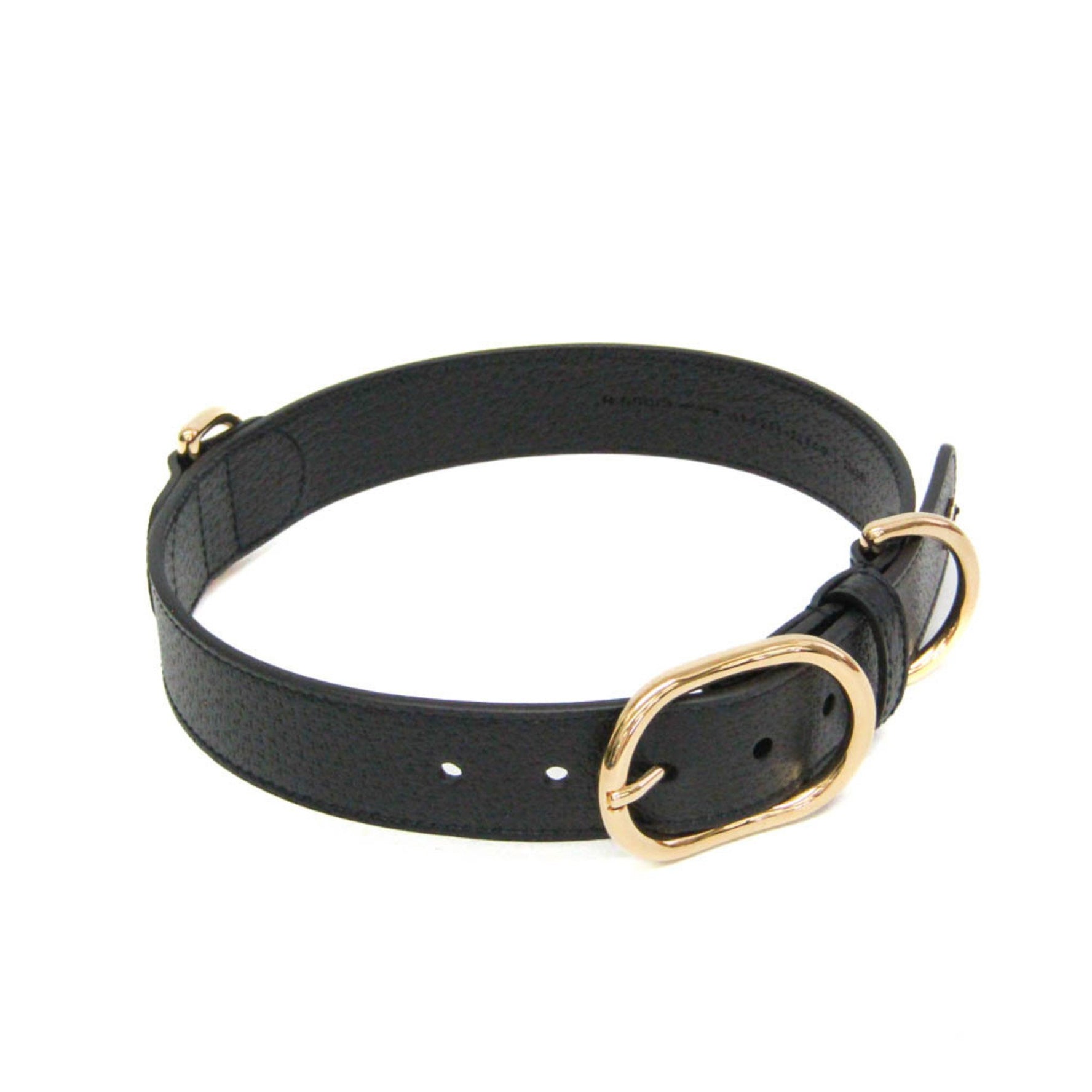 Gucci Interlocking G Dog Collar Leather Black