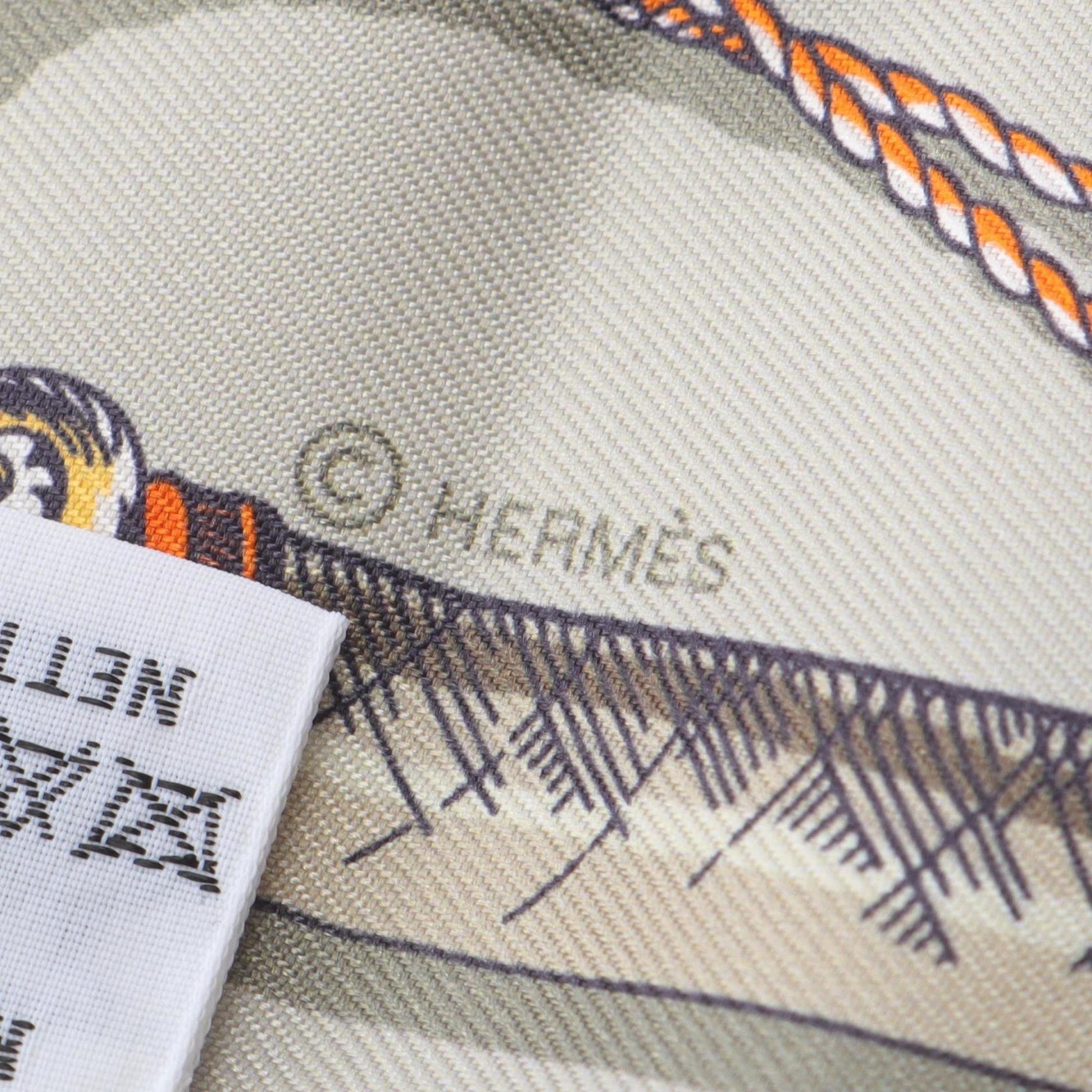 Hermes Hermès Twilly Cavalcades Silk Scarf Beige, Multicolor