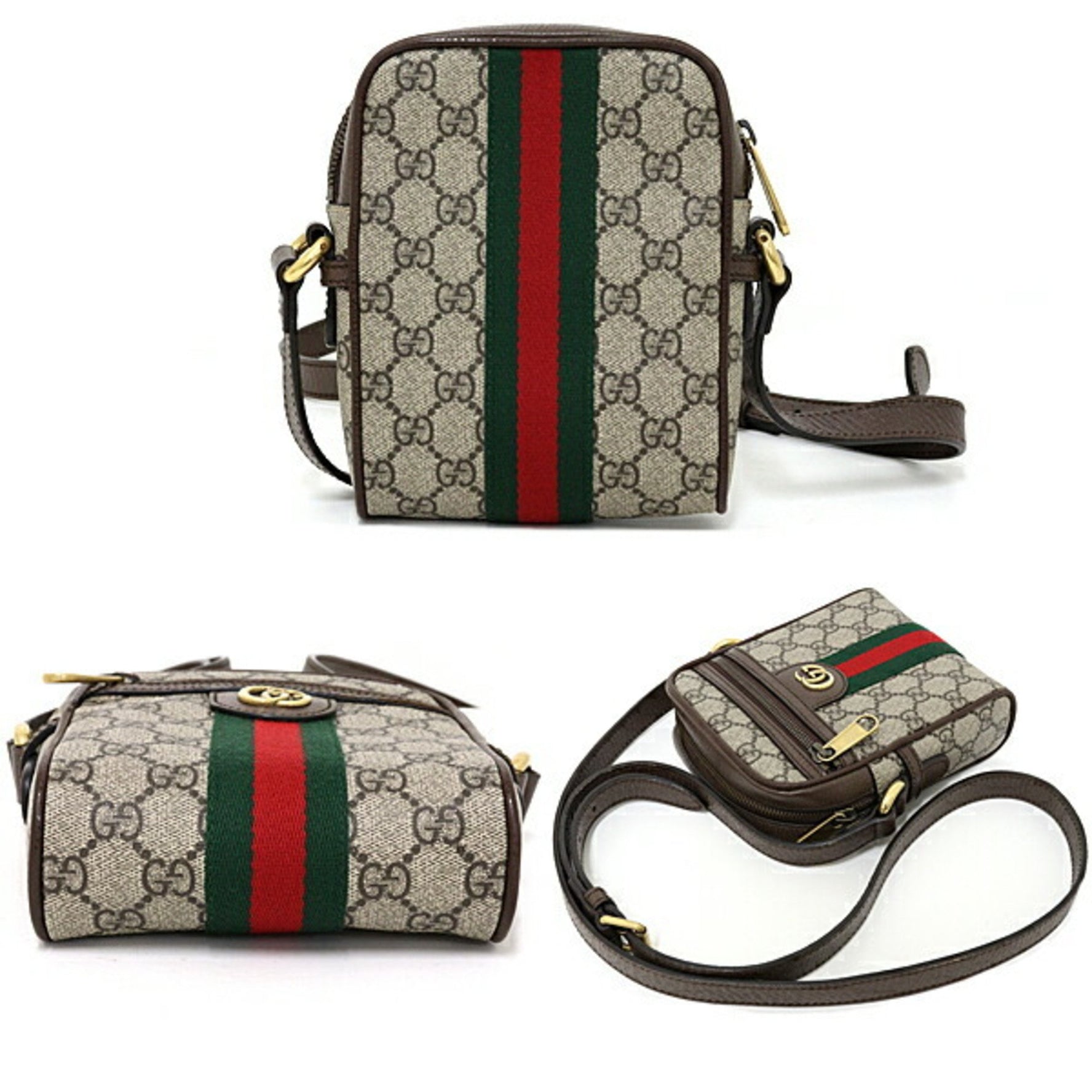 GUCCI Ophidia GG Shoulder Bag Supreme Canvas Ebony
