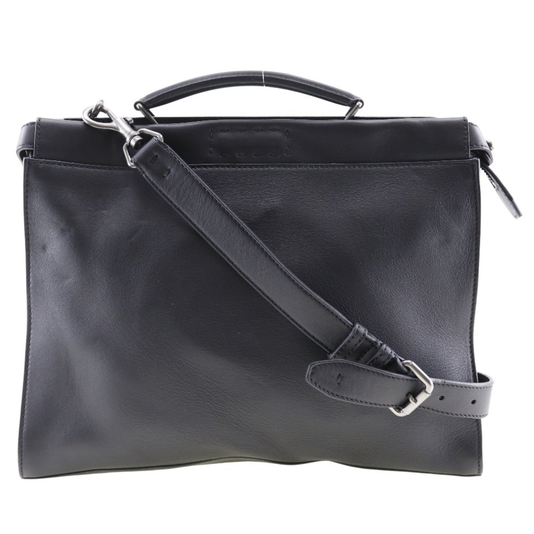 FENDI Peekaboo Business Bag Seria Shoulder Calf Made in Italy Open