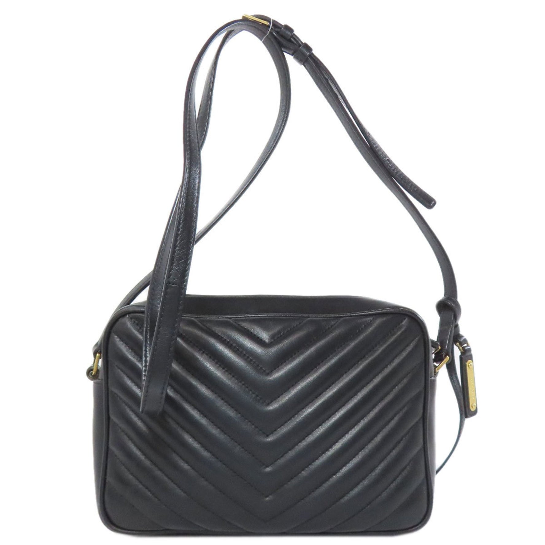 Saint Laurent Lou V-stitch shoulder bag in calfskin .