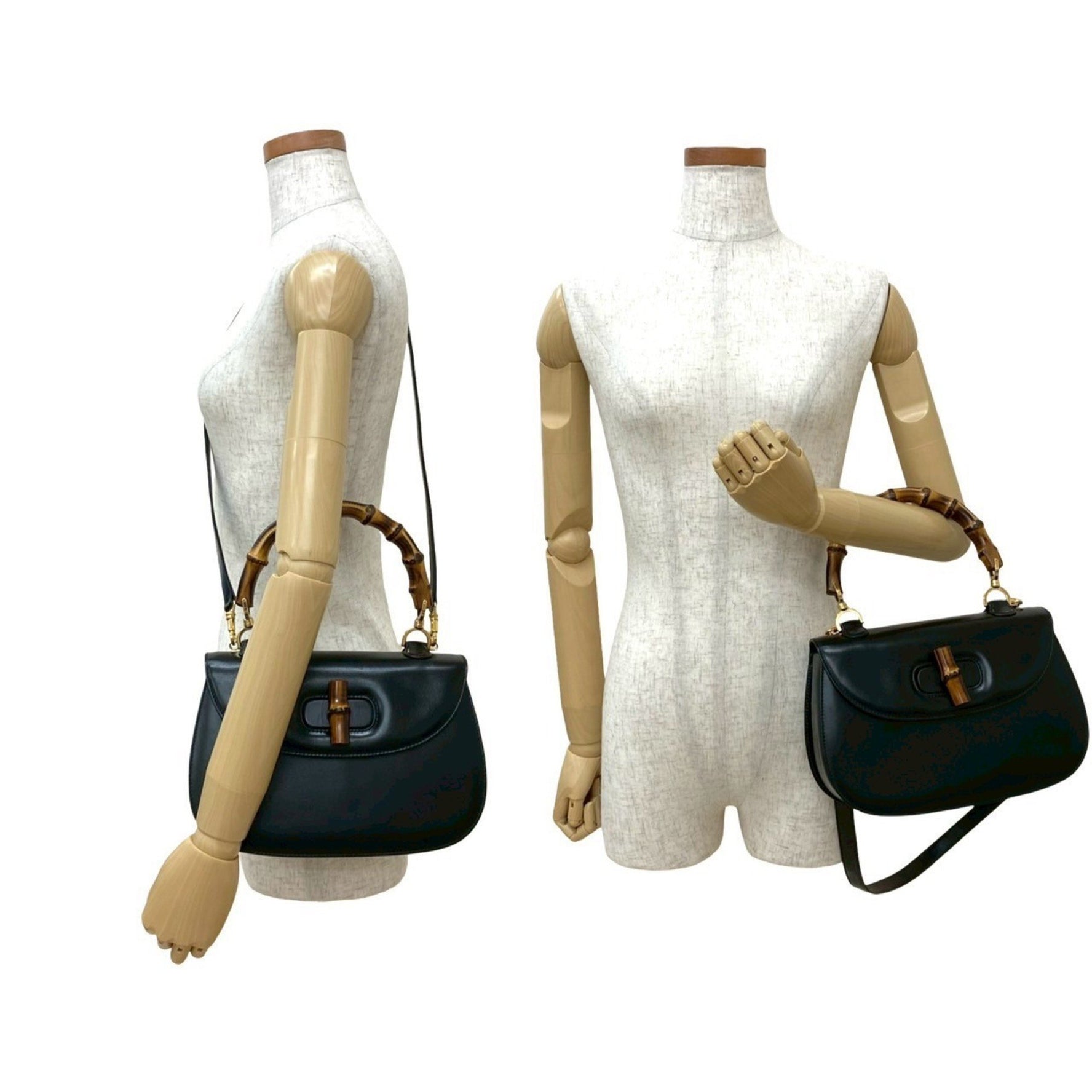 GUCCI Old Bamboo Leather Handbag/Shoulder Bag