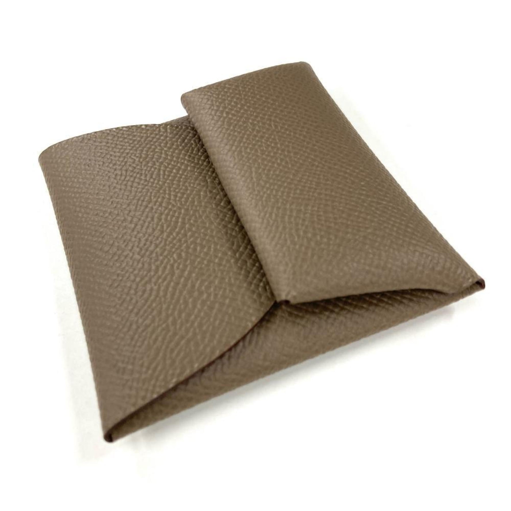 Hermes Bastia Coin Case, Epsom Leather, W Stamp, Etoupe