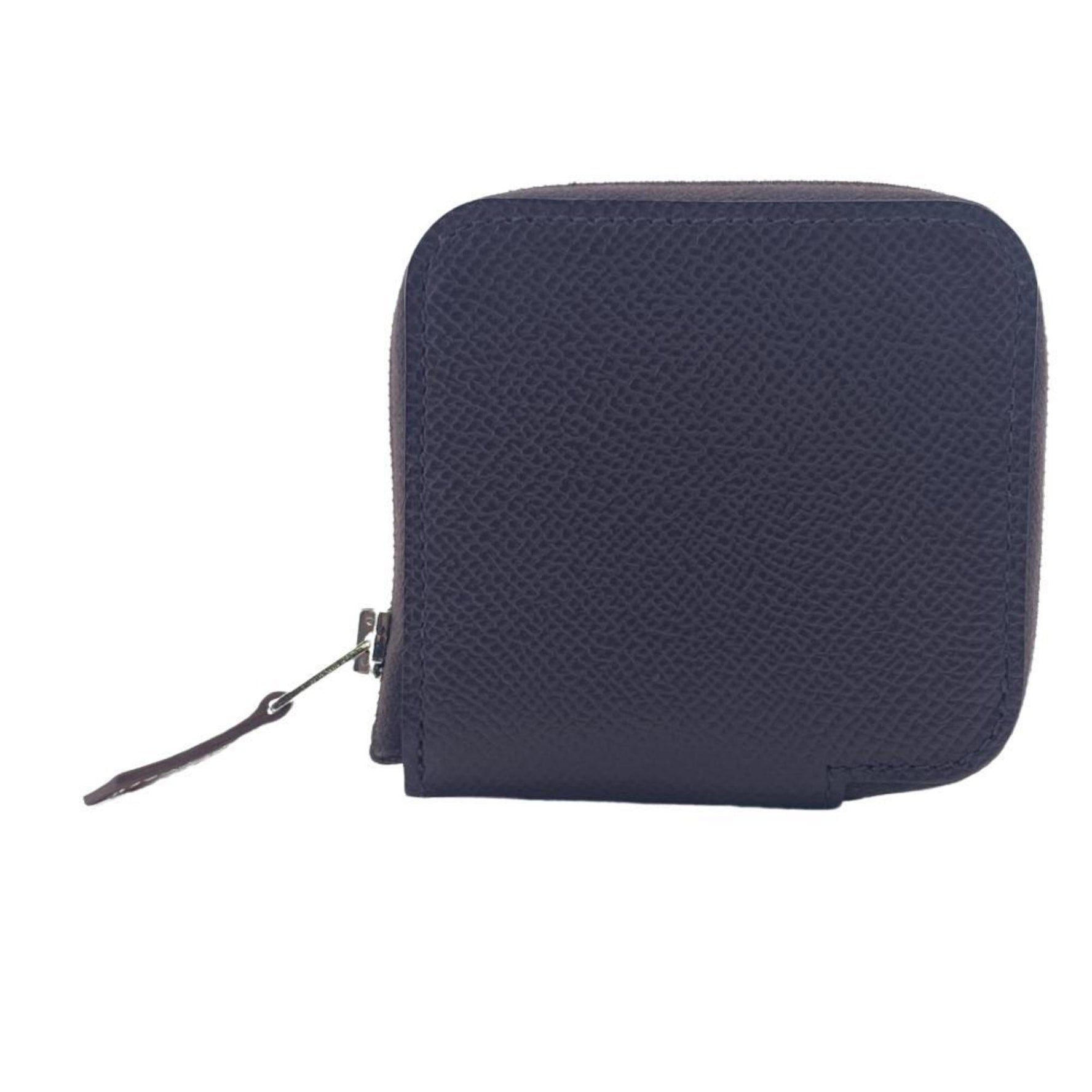 HERMES Epsom Leather Azap Silk In Coin Case Brown Unisex