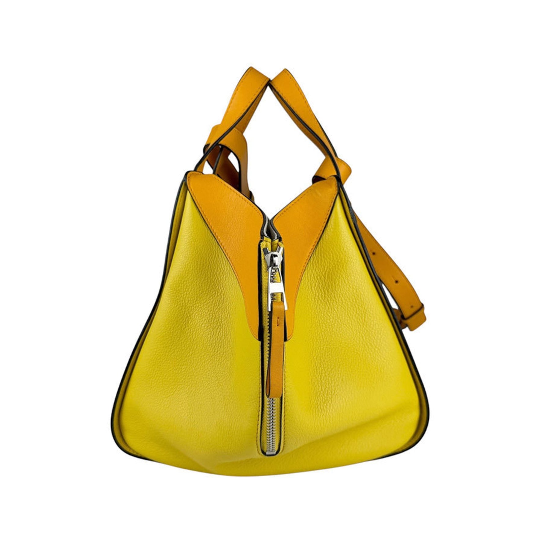 LOEWE Hammock Shoulder Bag in Orange and Yellow Leather