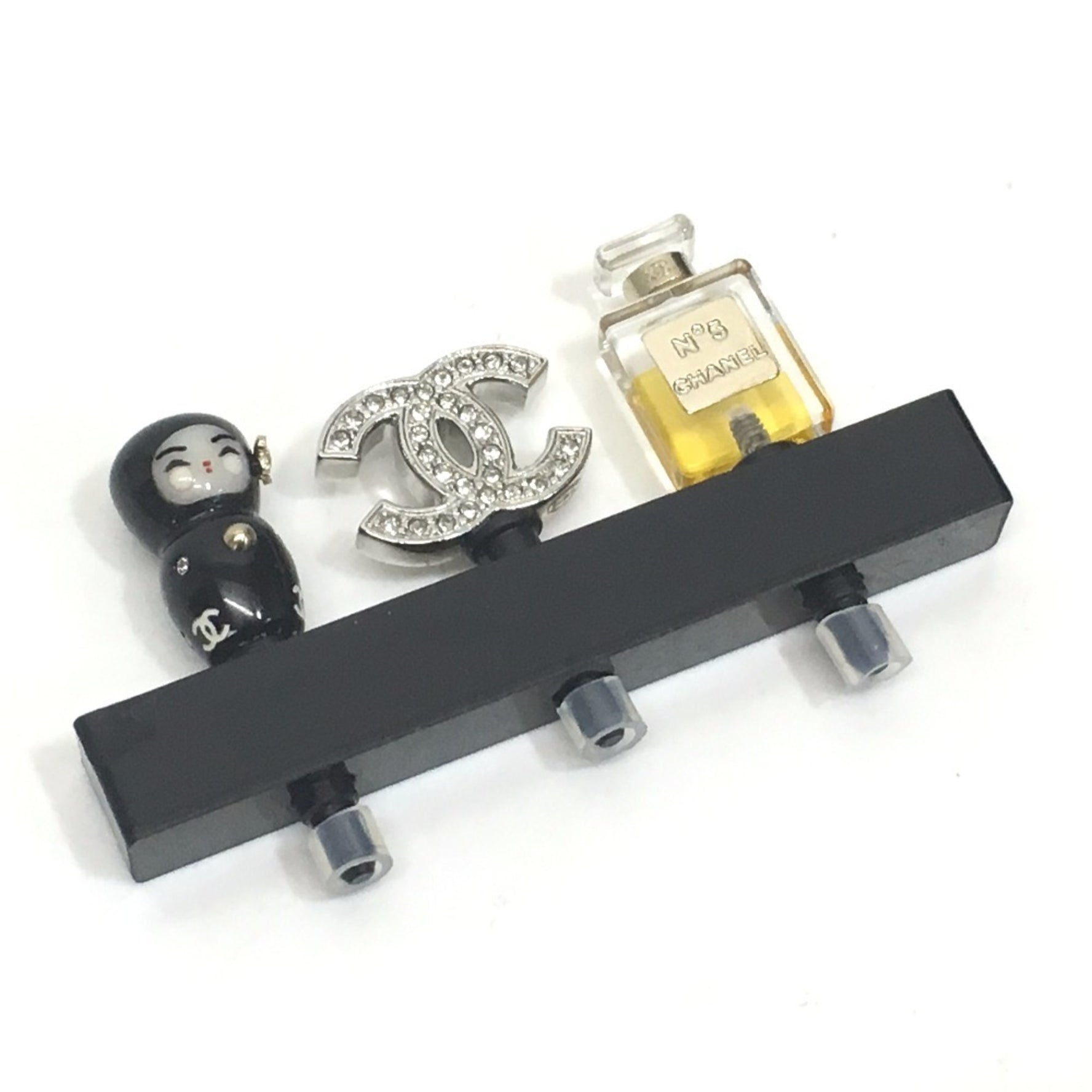 CHANEL Shanghai Collection Earphone Jack Set Strap Plastic Men's Women's Black