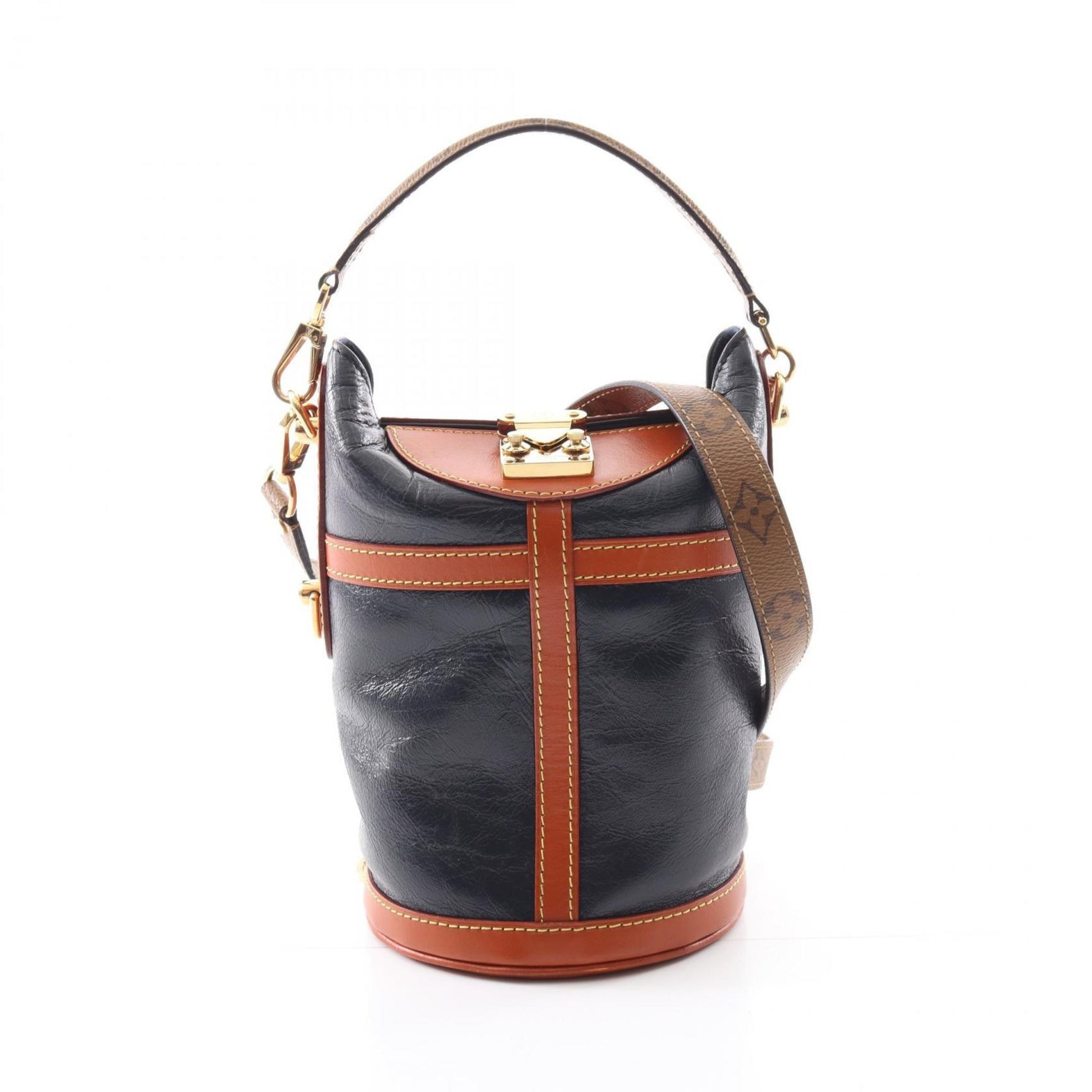 Louis Vuitton Monogram Reverse Leather Duffle Bag/Handbag, Navy/Brown