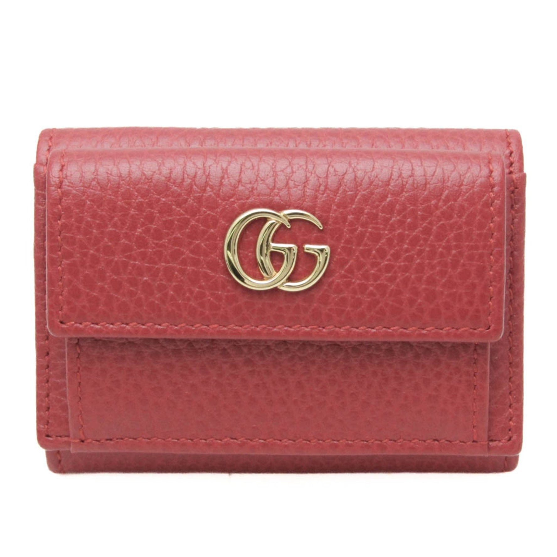 Gucci Petit Marmont Leather Wallet (tri-fold) Red Color