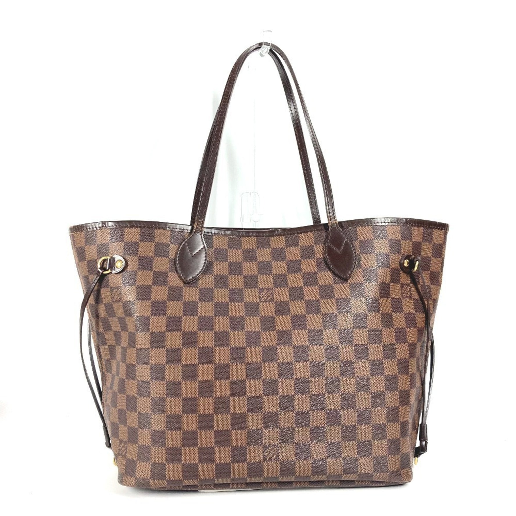 Louis Vuitton Damier Neverfull MM Tote Bag Shoulder Canvas Men's Ebene Brown