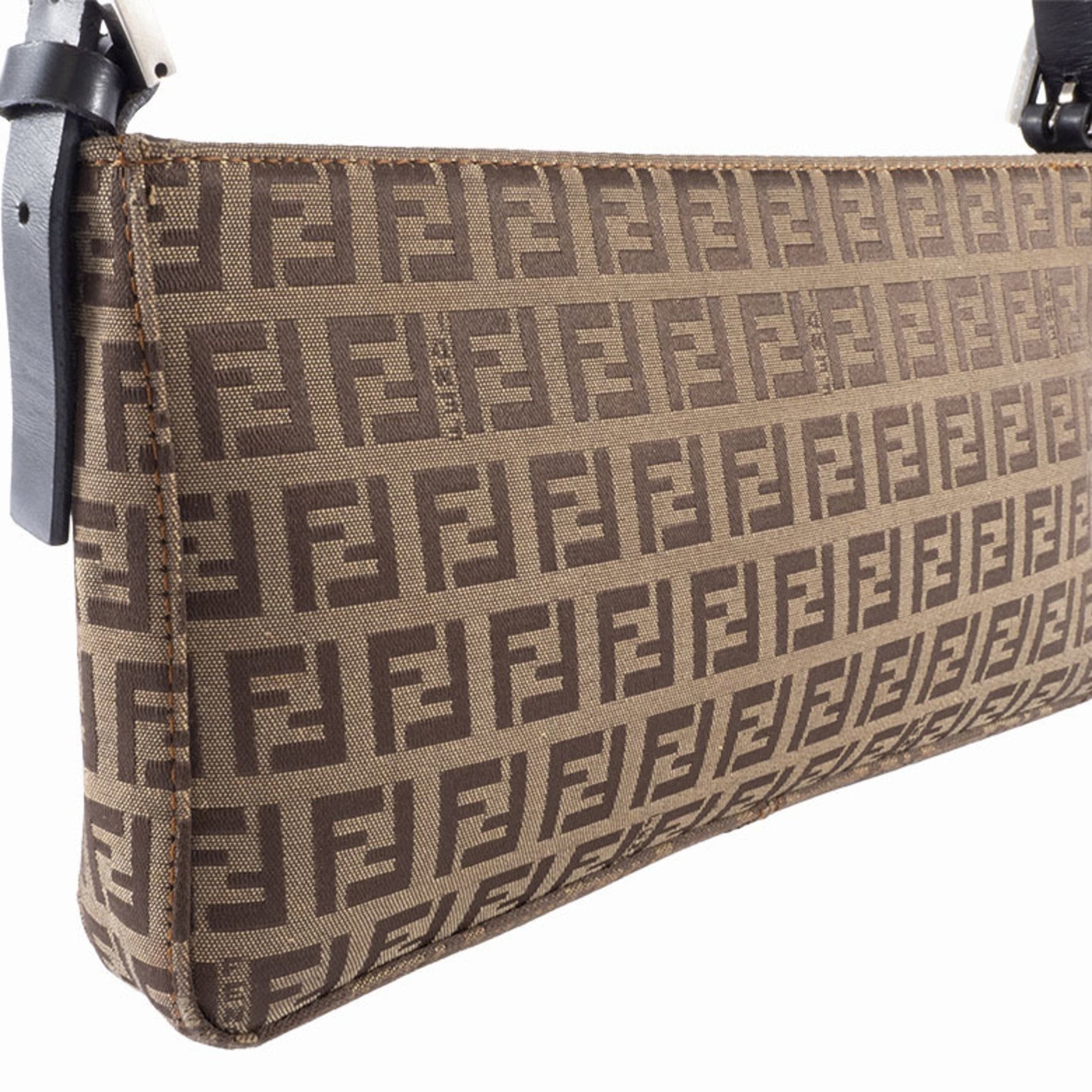 Fendi Zucca Shoulder Bag Canvas | Leather Pouch Zucchino