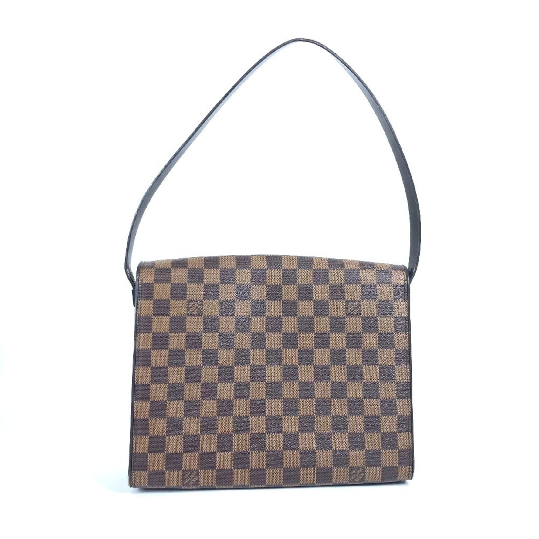 Louis Vuitton Damier Tribeca Carre Shoulder Tote Bag Flap Canvas Ebene Brown