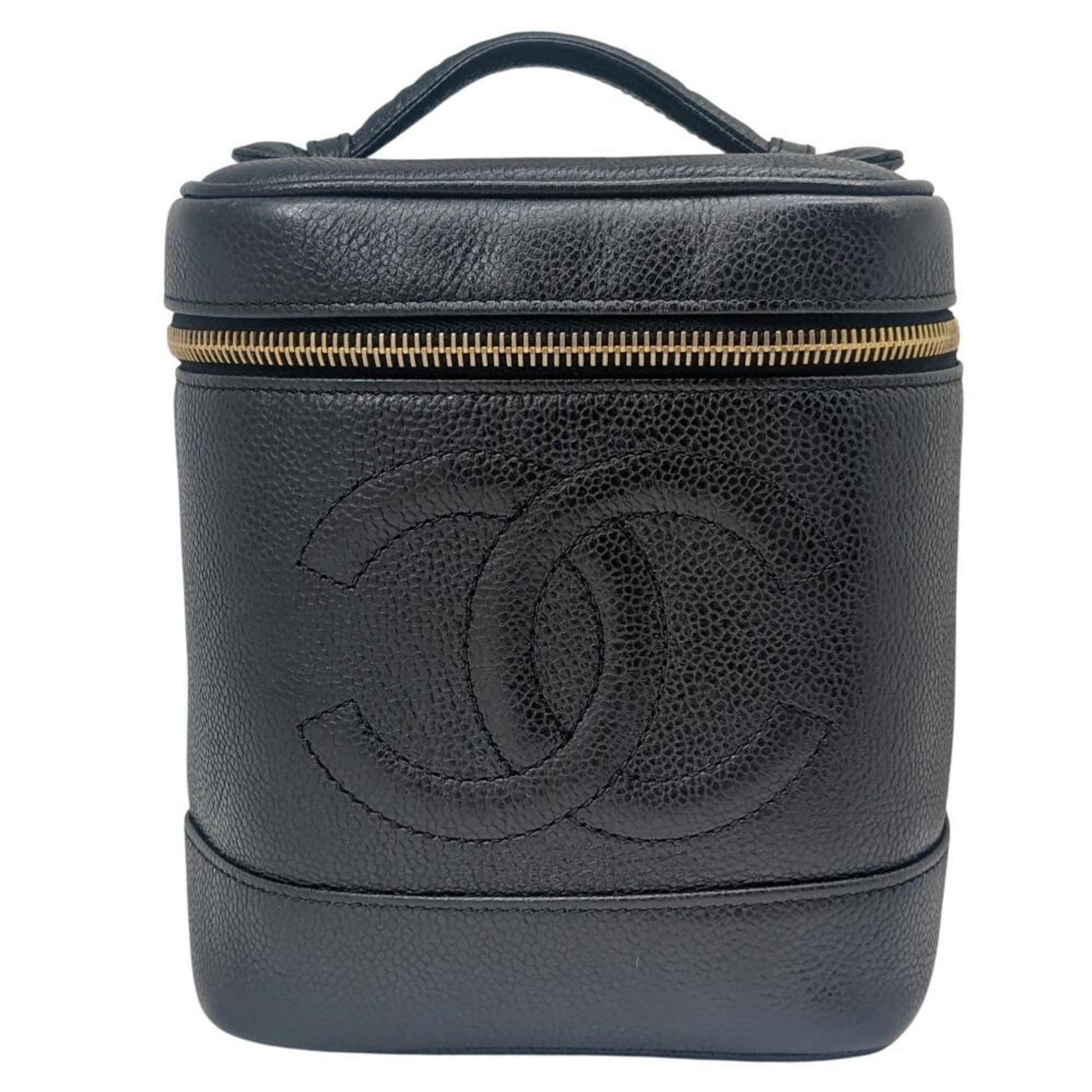 CHANEL Vanity Caviar Skin Bag Pouch Handbag Women Men