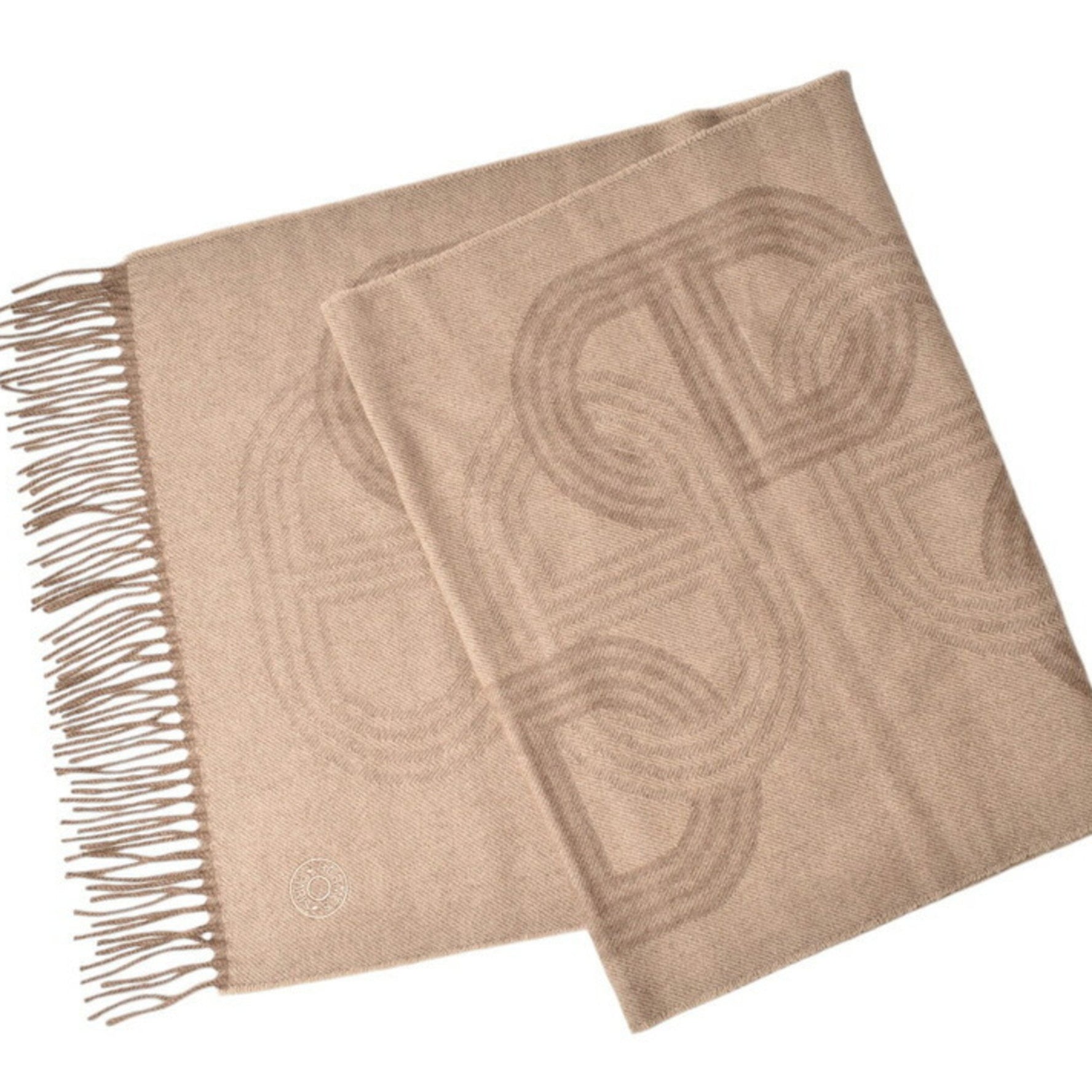 Hermes Scarf Circuit No. 24 Chaine d'Ancre Serie Button Motif Brown