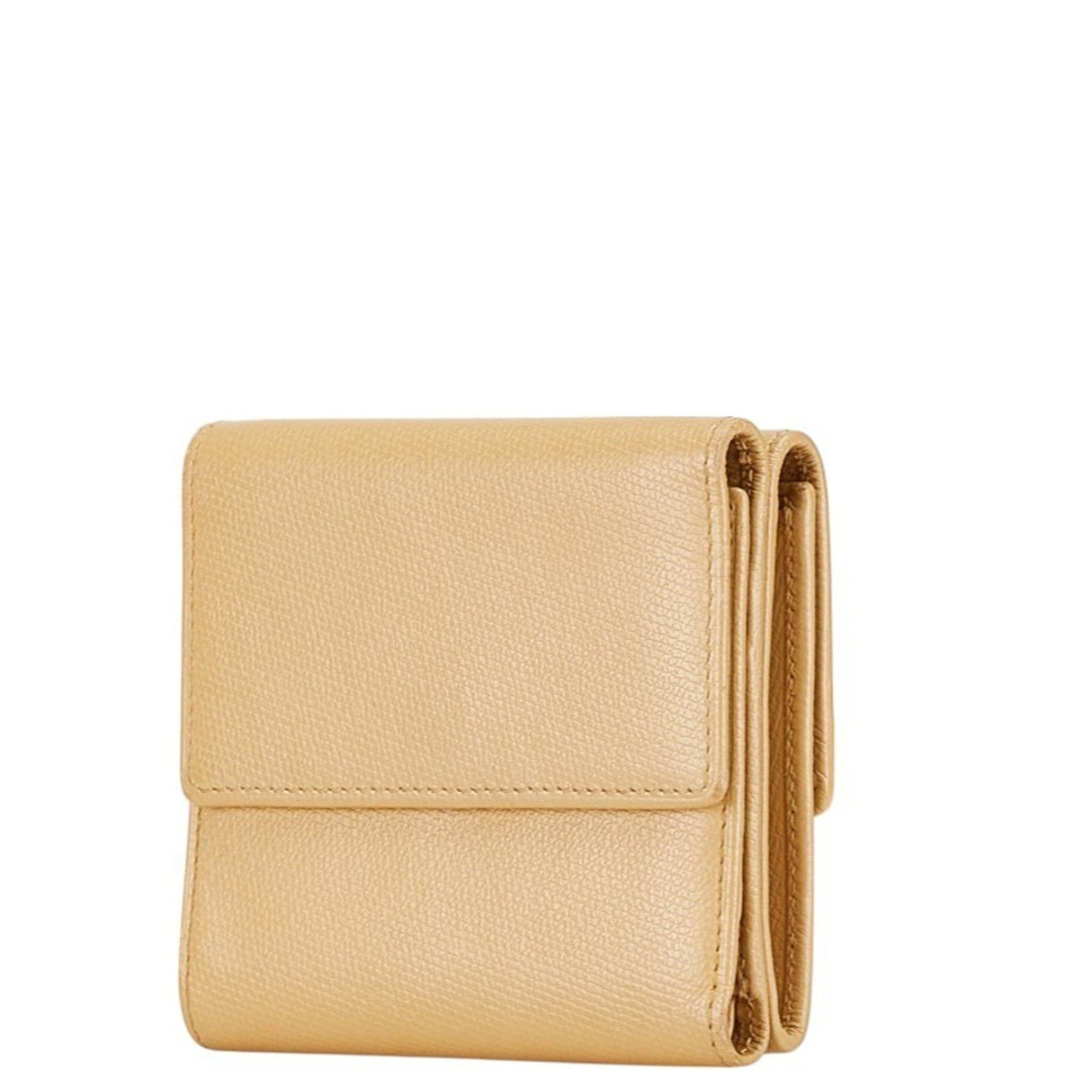 Chanel Coco Button Double Bi-fold Wallet Caviar Skin