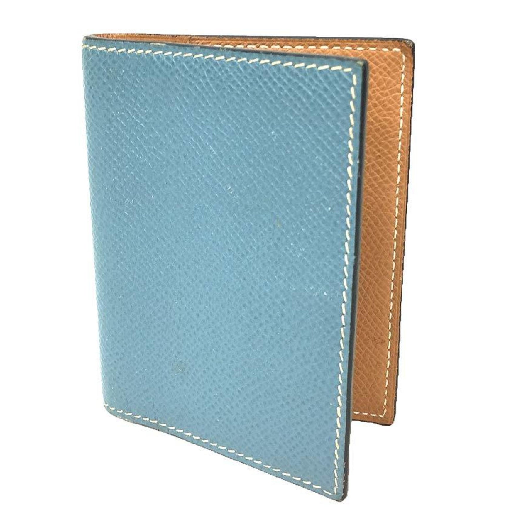 HERMES Agenda Planner Cover Blue Jean Bicolor Leather □ E Stamp