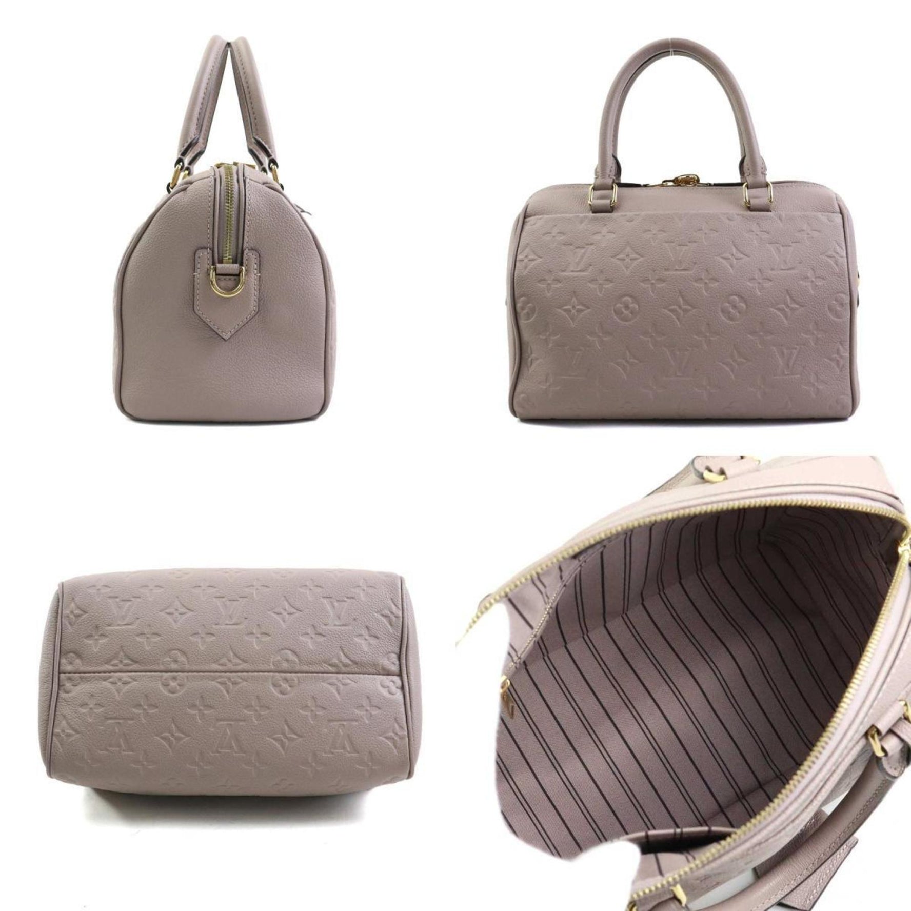 Louis Vuitton Handbag Shoulder Bag Monogram Empreinte Speedy Bandouliere 25 Gray Purple Gold