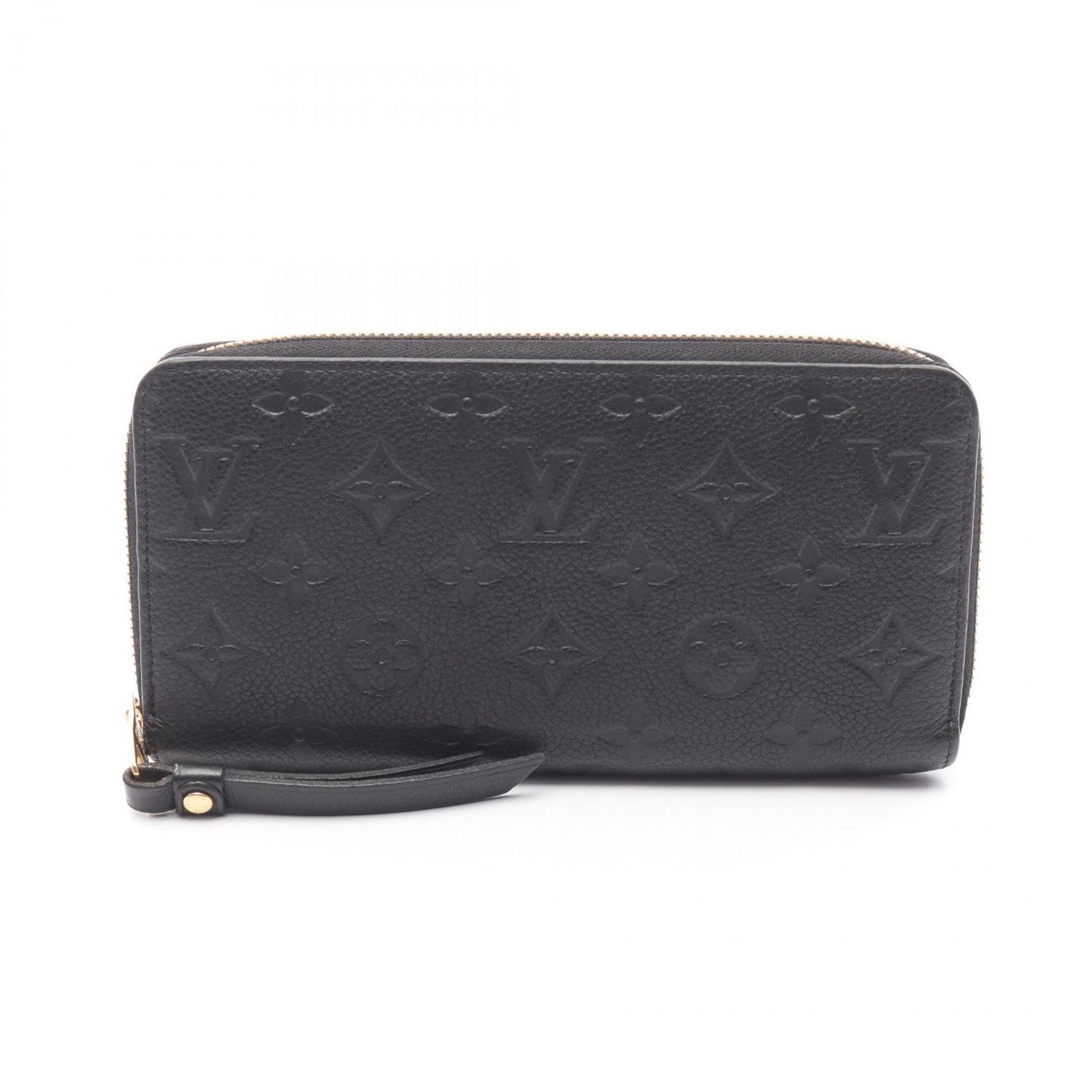 Louis Vuitton Zippy Wallet, Monogram Empreinte Leather, Round Long Black
