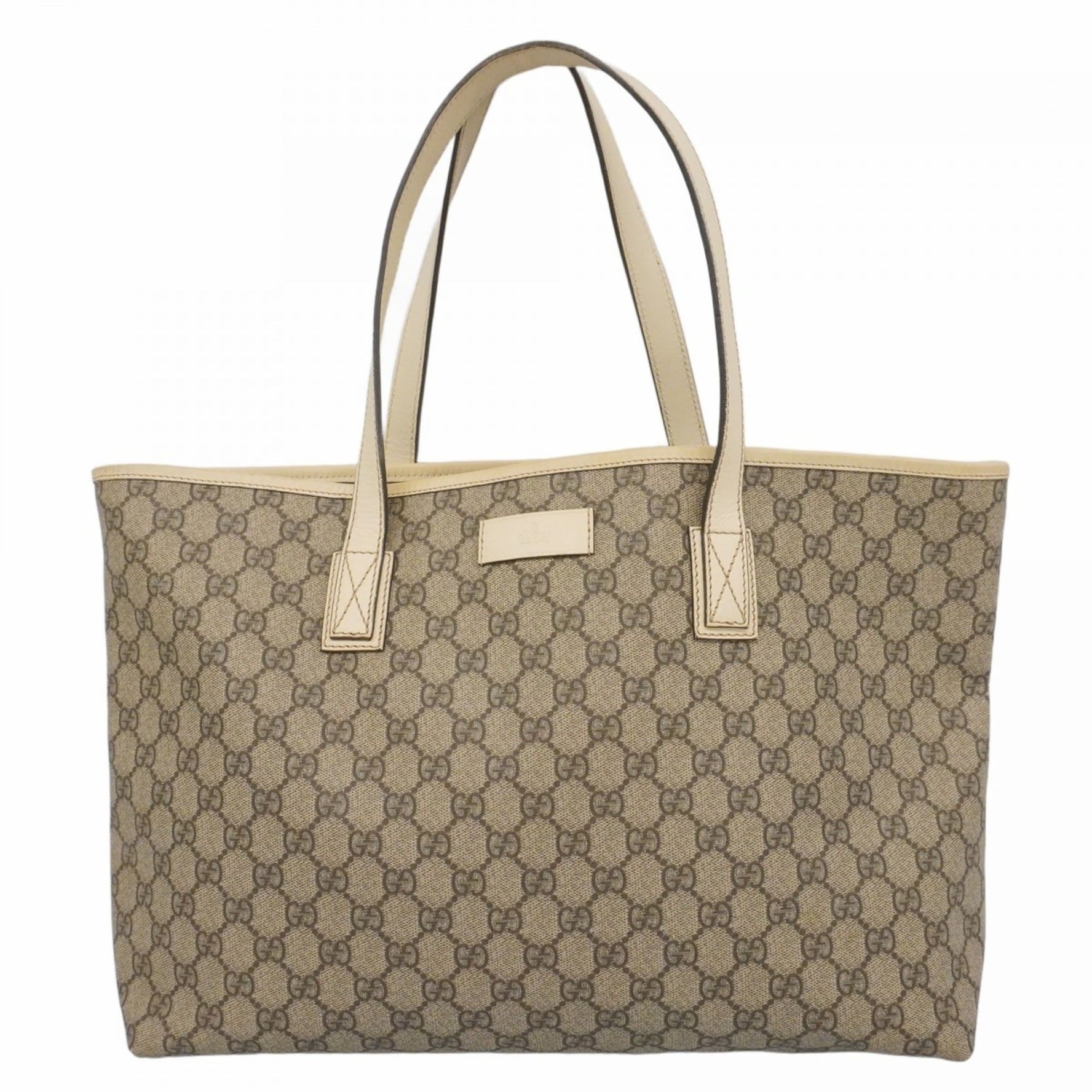 Gucci GG Supreme Tote Bag Beige White