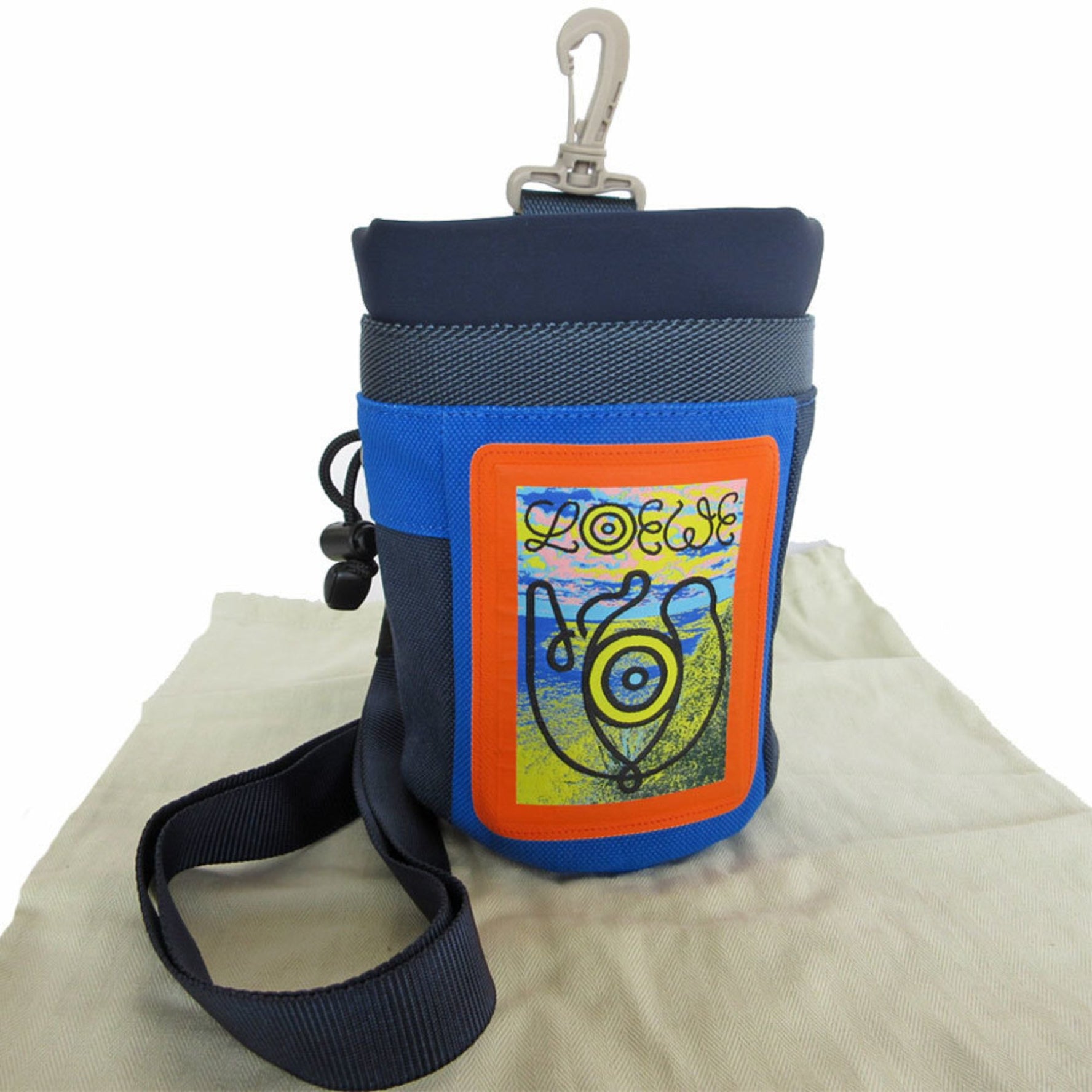LOEWE Shoulder Bag Canvas Navy Blue Multicolor Men's