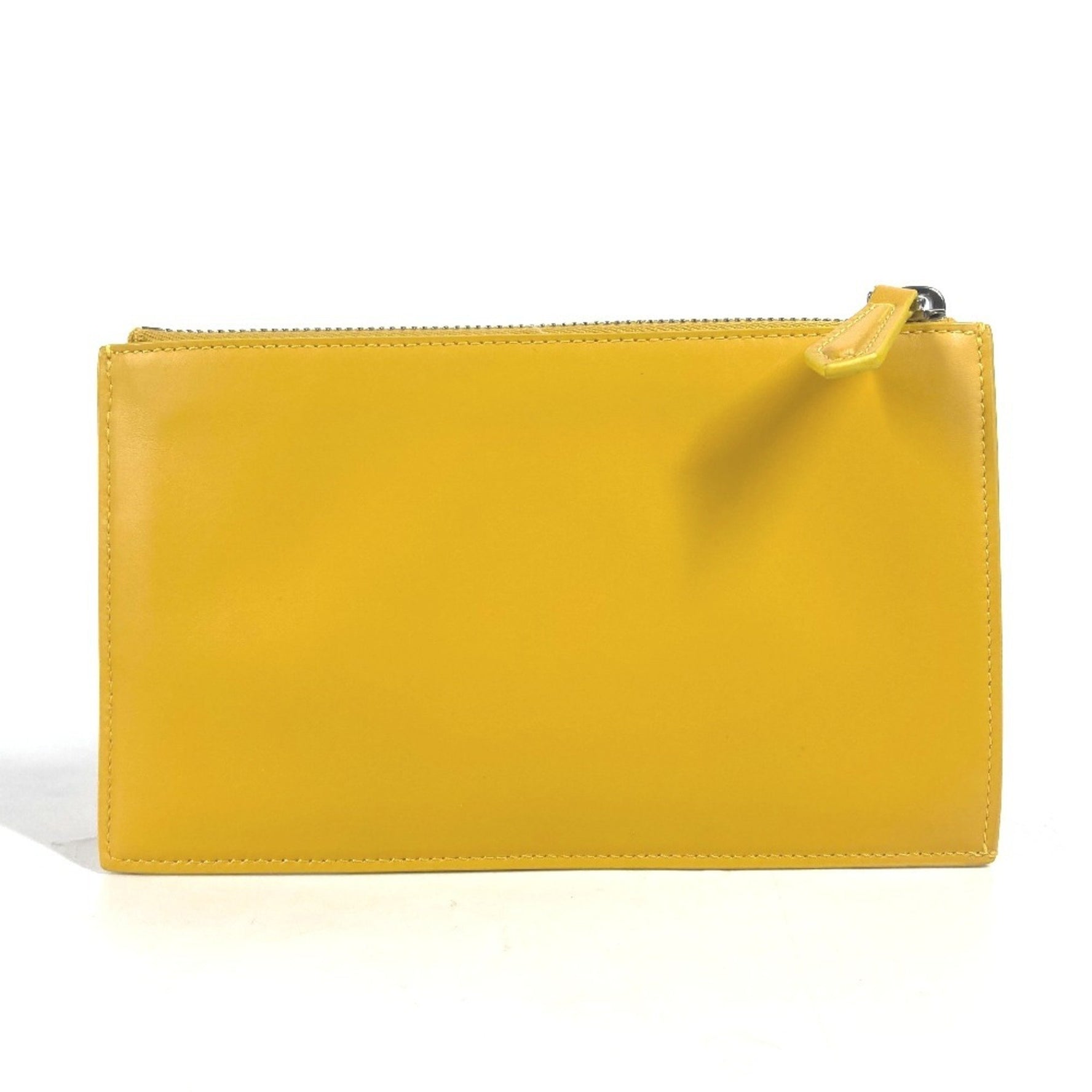 FENDI FF Pouch Bucket Clutch Bag Leather