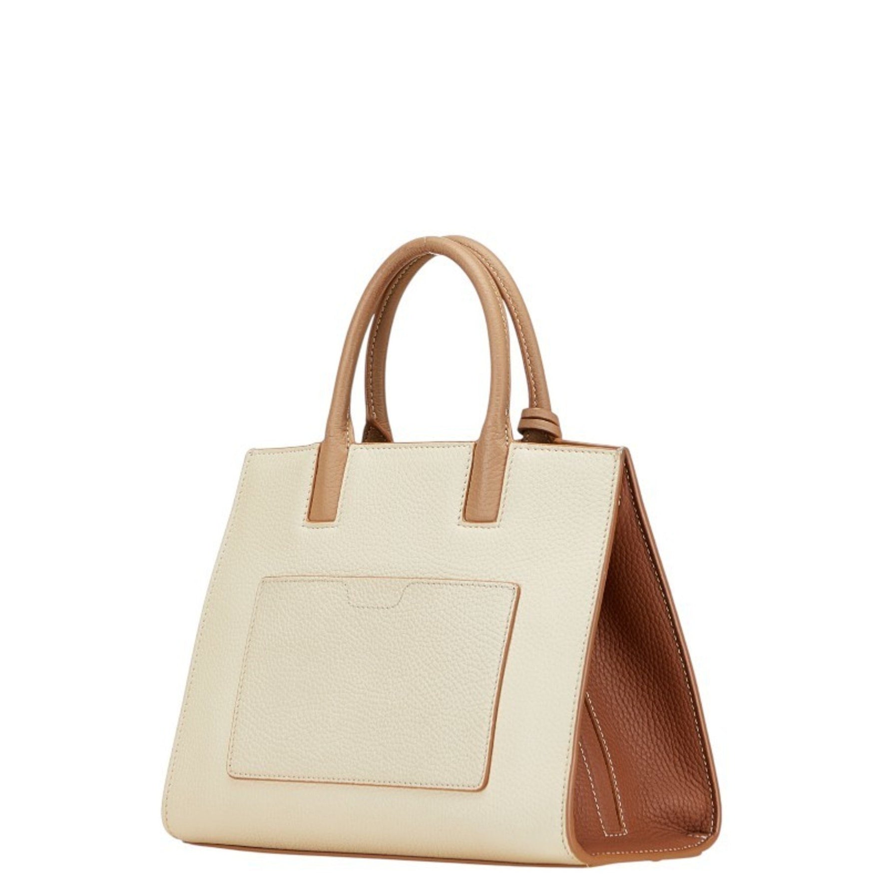 Burberry Frances Mini Handbag/Shoulder Bag, Beige/Brown Grained Leather