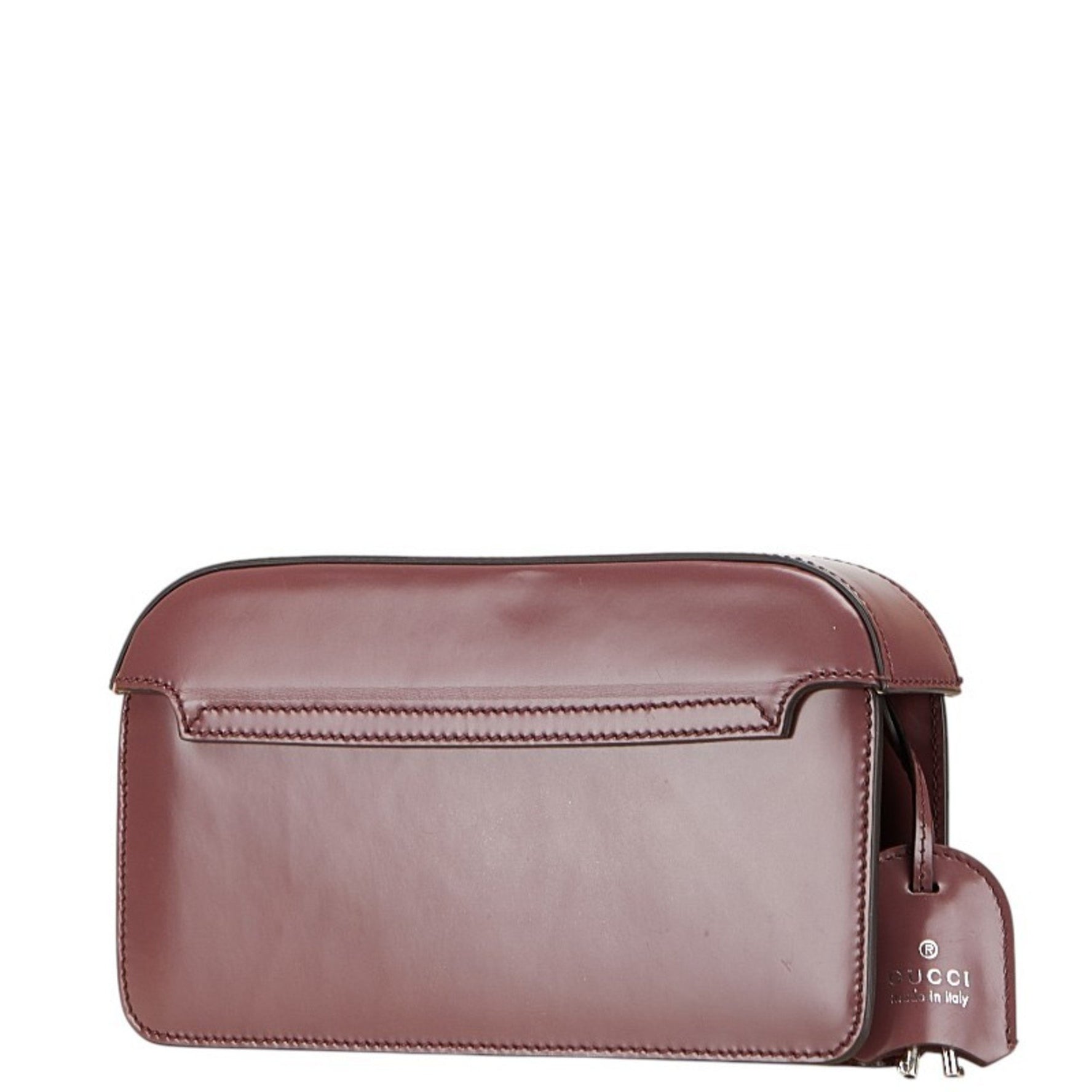 Gucci Ladylock Clutch Bag Red and Silver Leather