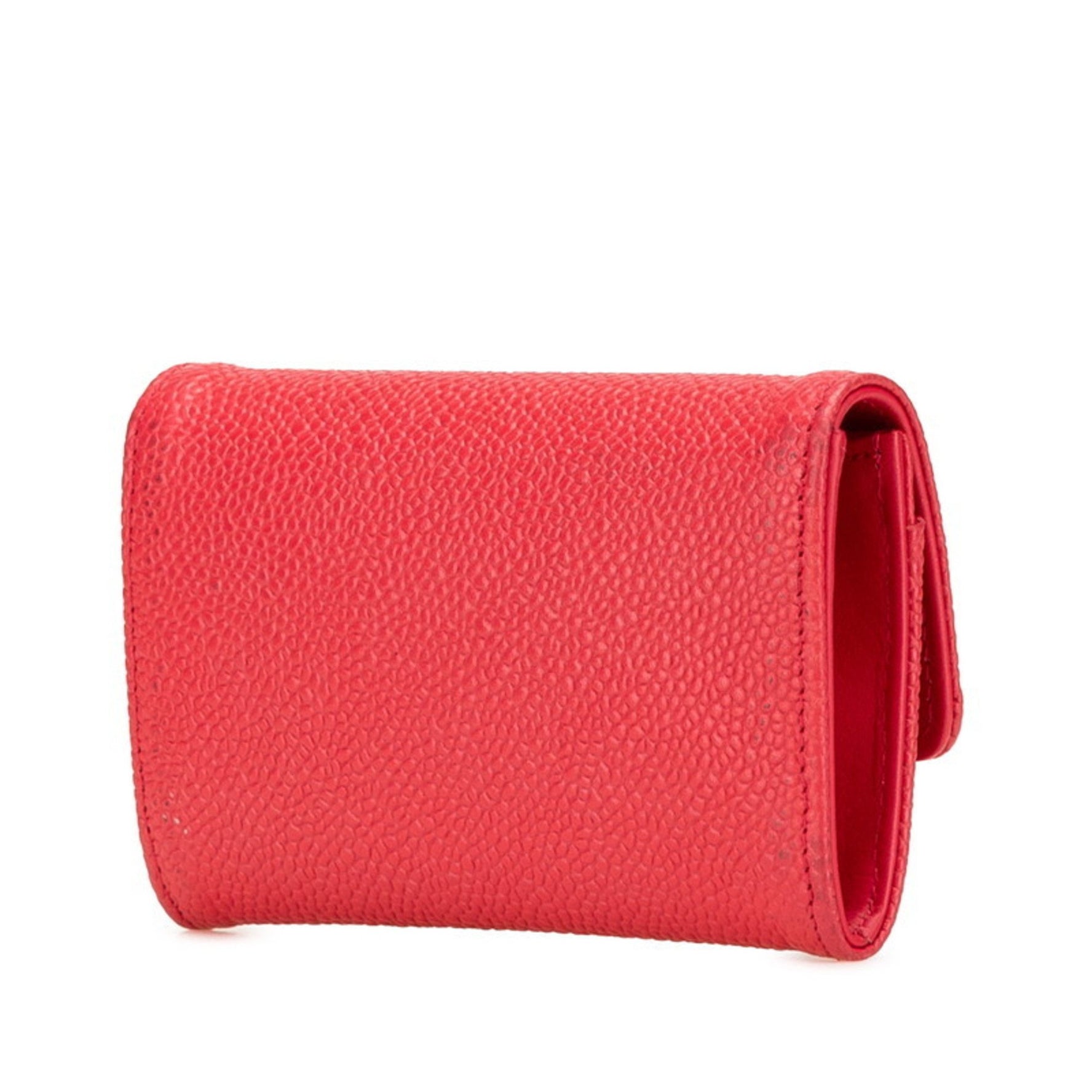 CHANEL COCO MARK CARD CASE RED CAVIAR SKIN