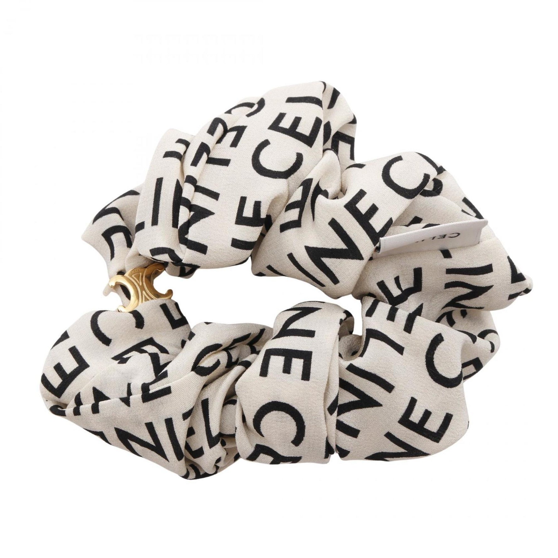 Celine Triomphe Silk Accessories in Beige and Black