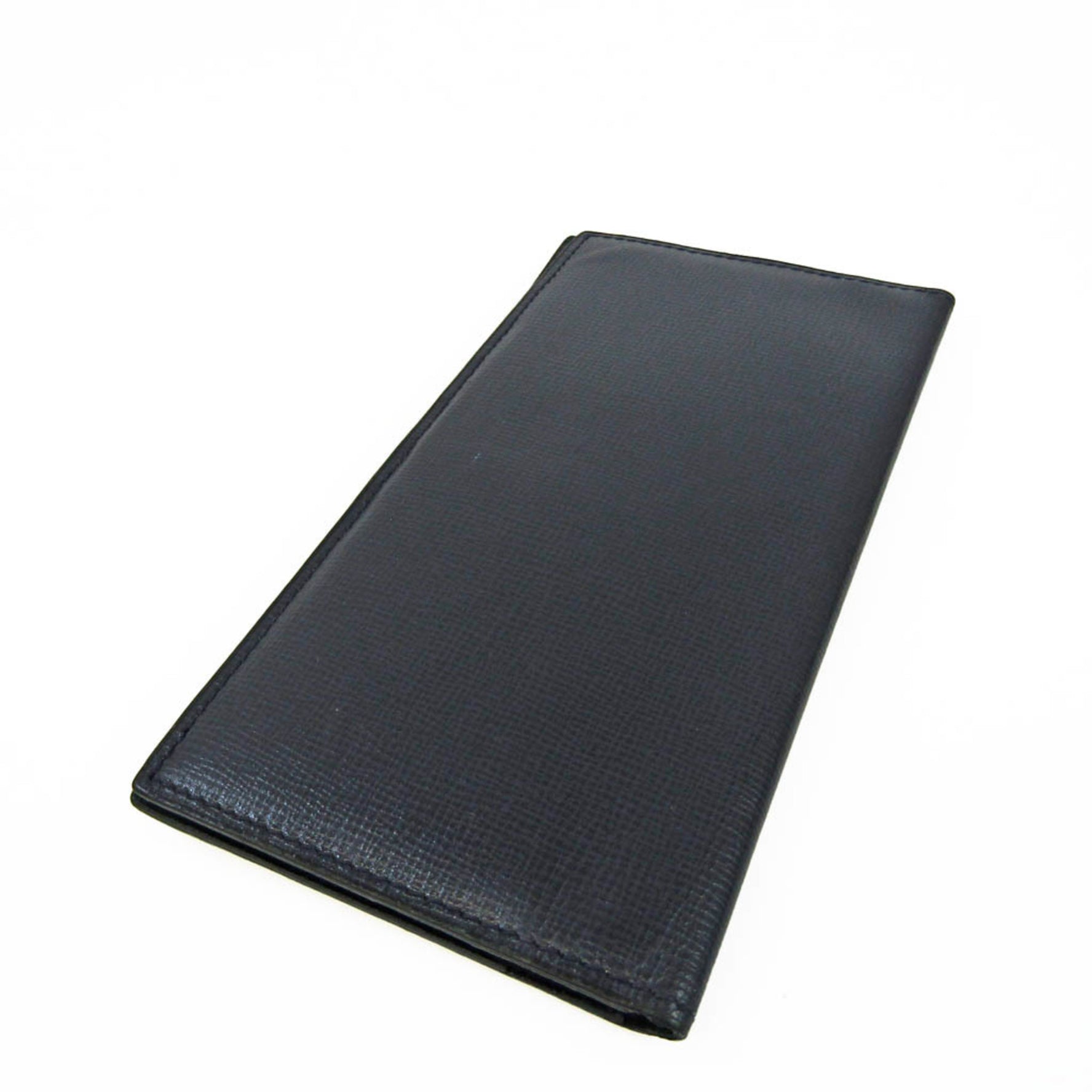 Valextra Vertical 12 Card V8L21 Men,Women Leather Long Bill Wallet (bi-fold) Navy